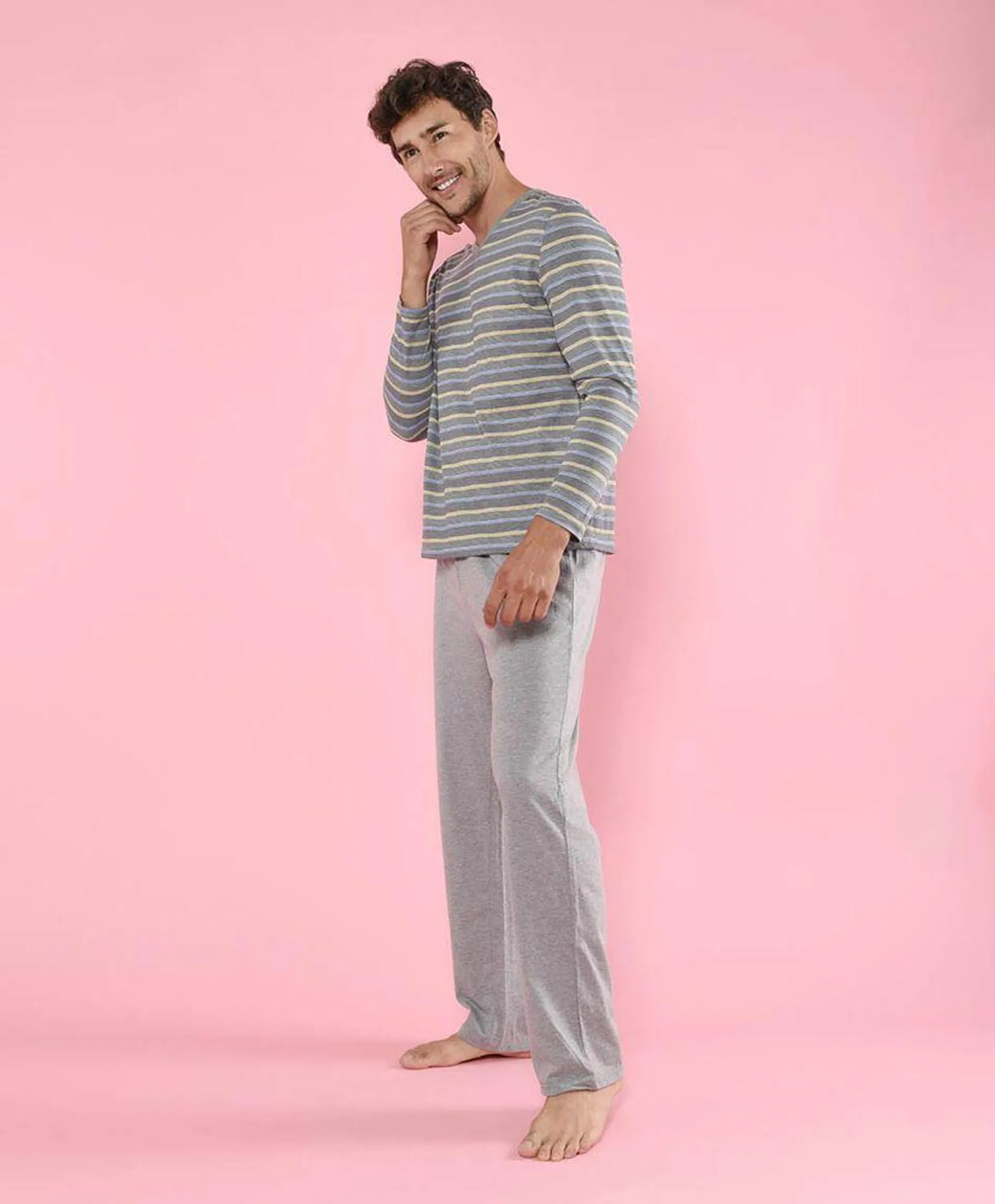 Pijama hombre líneas 2 piezas