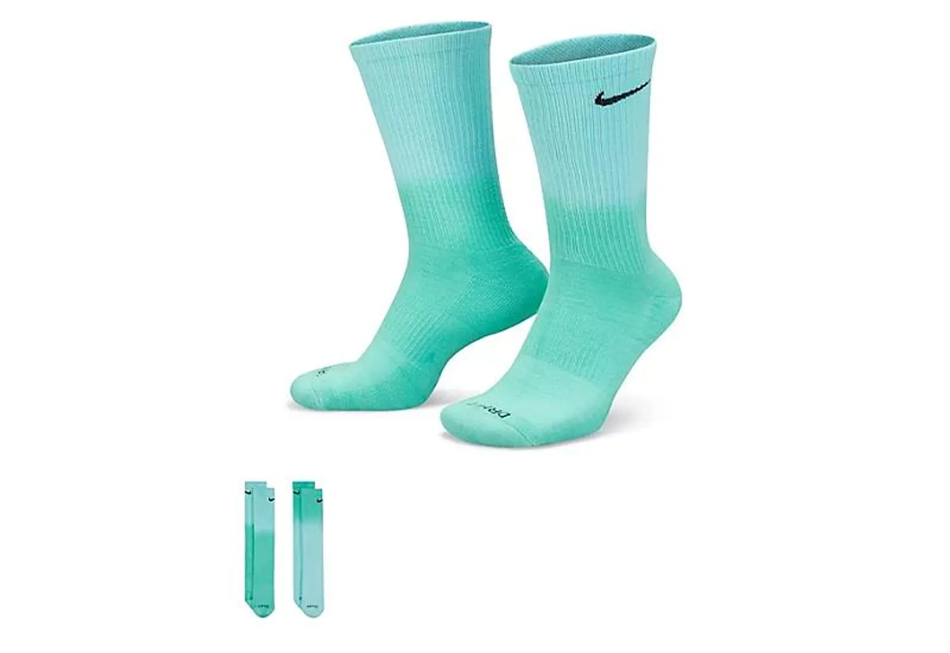 Nike Mens Everyday Plus Dip Dye Crew Socks 2 Pairs - Green