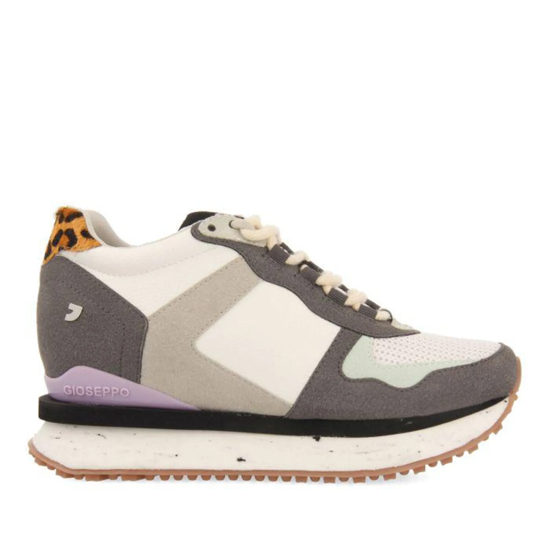 Berle women's multicoloured sneakers with animal print, denim, lilac and mint green