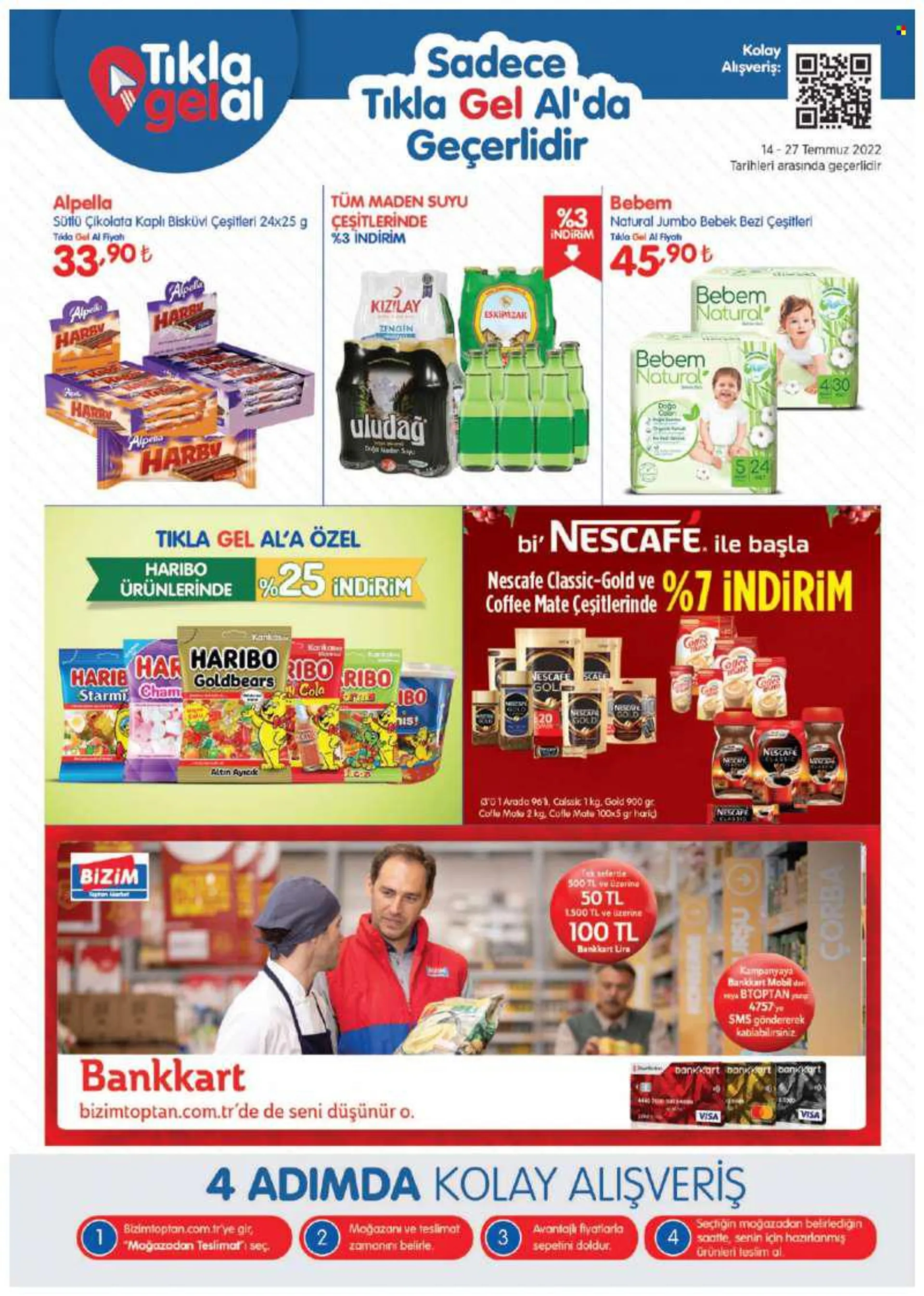 Bizim Toptan Market aktüel ürünler, broşür  - 7.14.2022 - 7.27.2022 - Satıştaki ürünler - çikolata, bizim, bebek bezi. Sayfa 3.