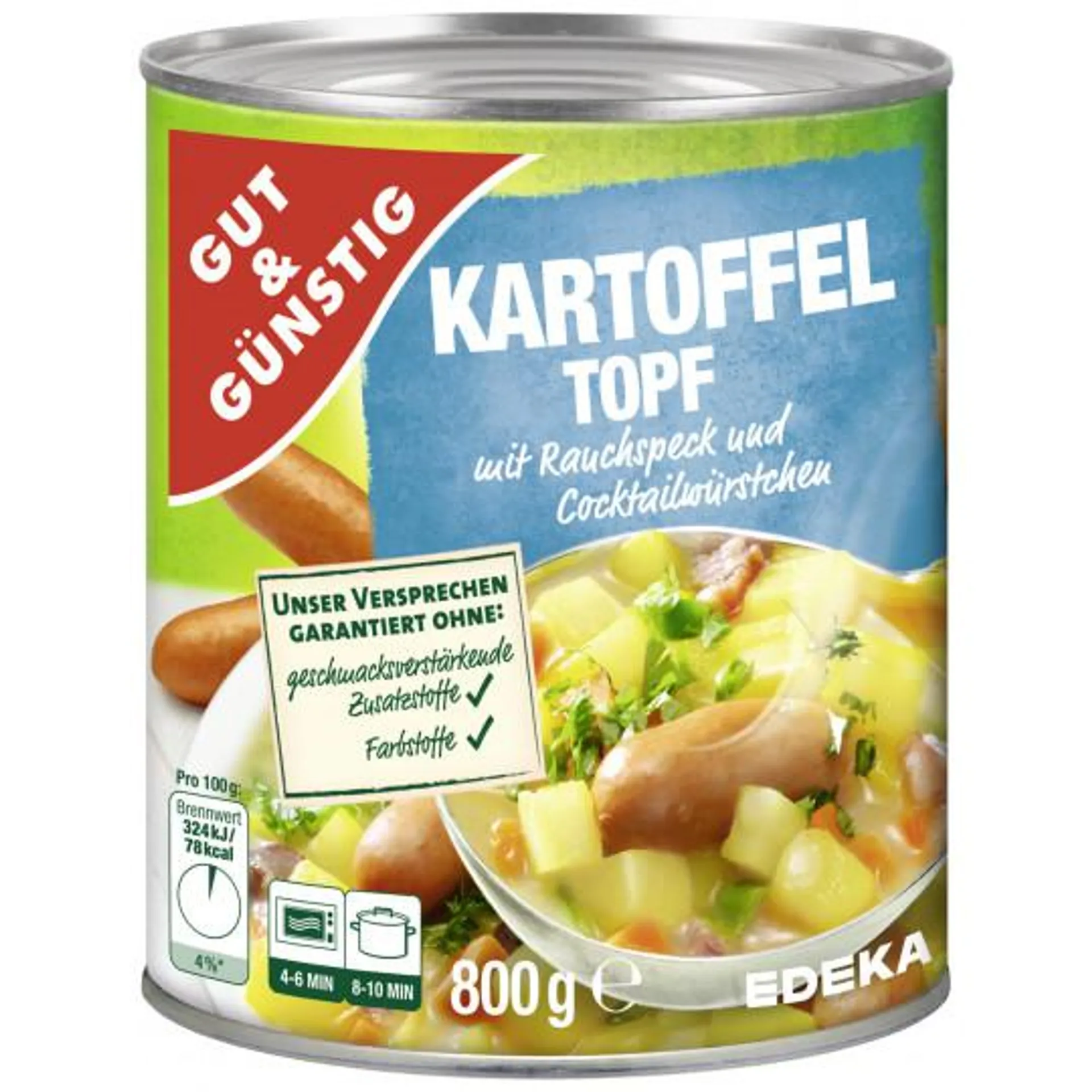 Gut & Günstig Kartoffeltopf mit Würstchen 800G