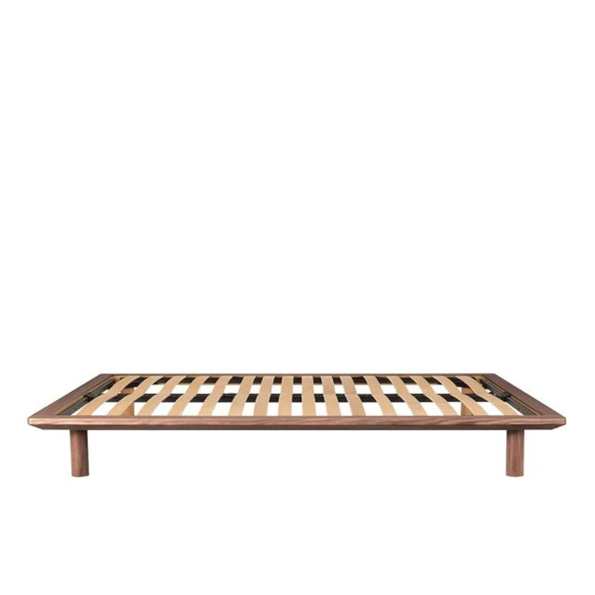 Wooden Bed Frame, W 170 x D 215 x H 5.5 cm, Double, Walnut , MiddleEast Spec