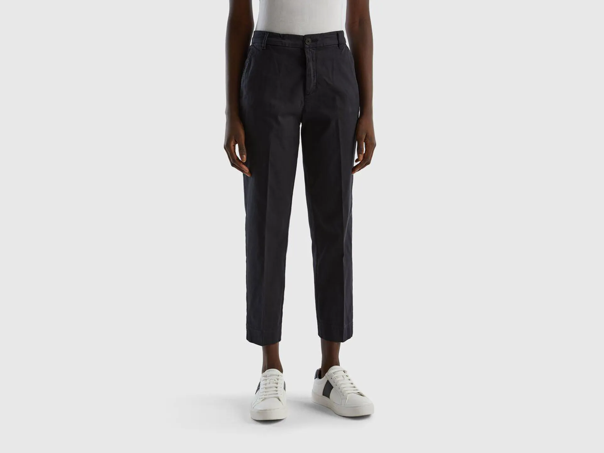Chino cropped in cotone stretch