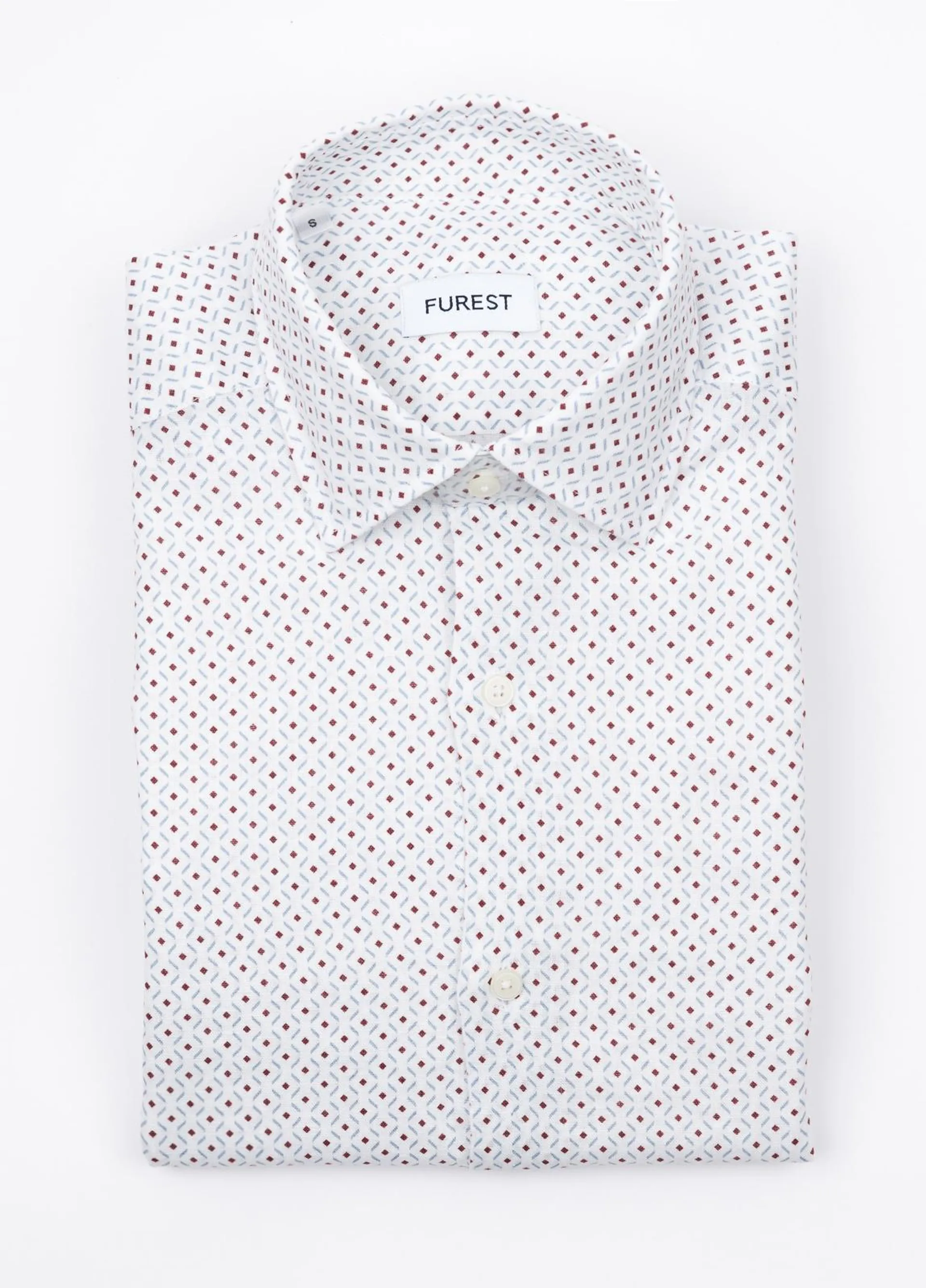 Camisa sport FUREST COLECCIÓN blanca con dibujo geométrico
