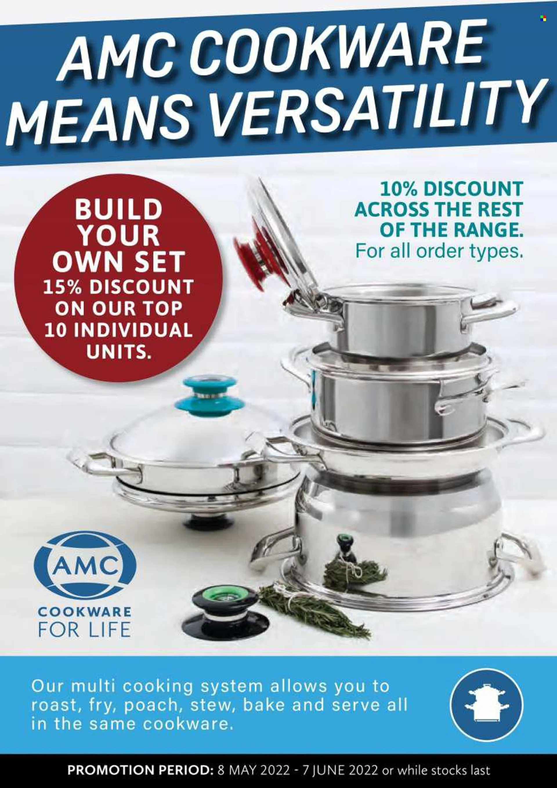 AMC Cookware catalogue  - 08/05/2022 - 07/06/2022. - 8 May 7 June 2022 - Page 1