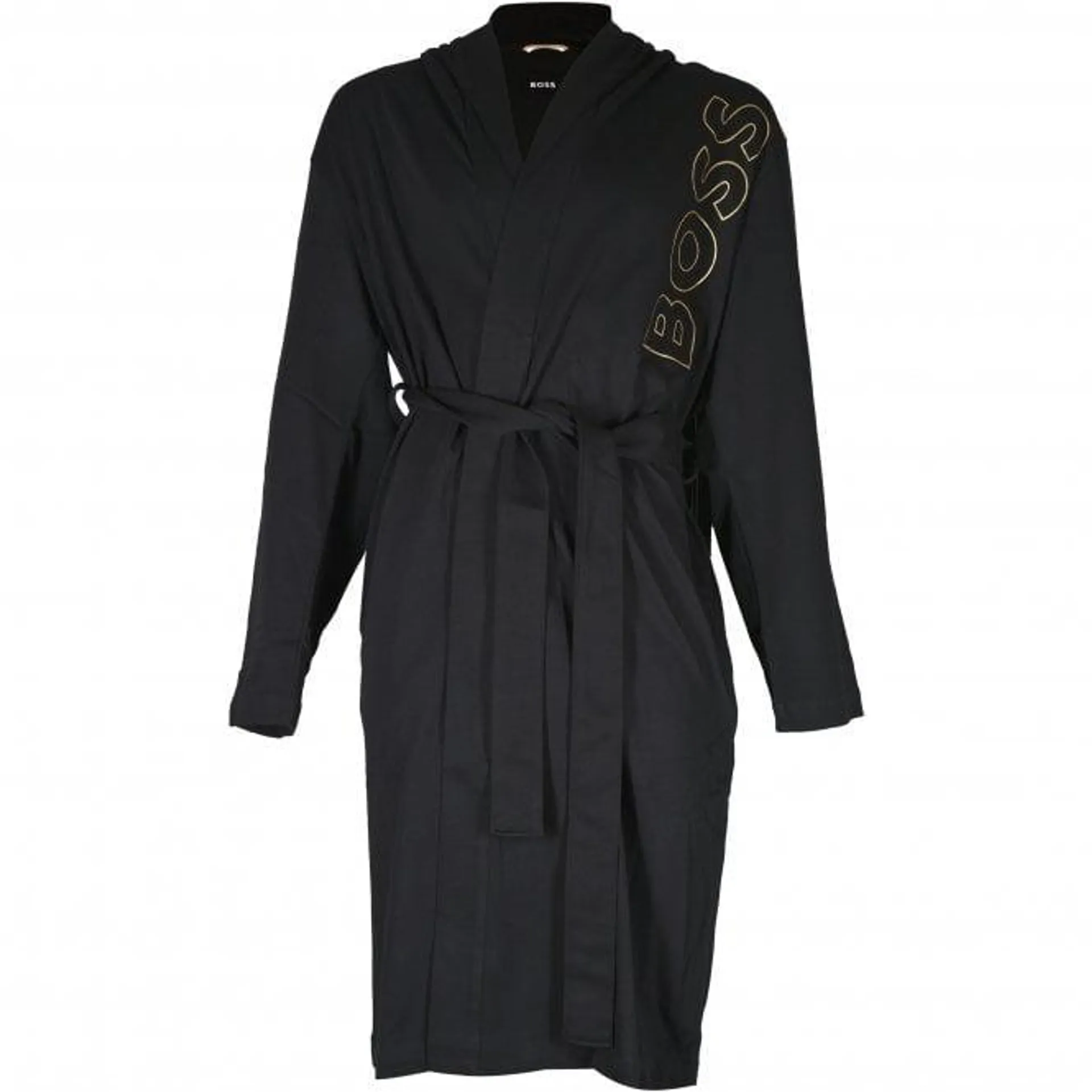 Identity Logo Jersey Cotton Dressing Gown, Black/gold