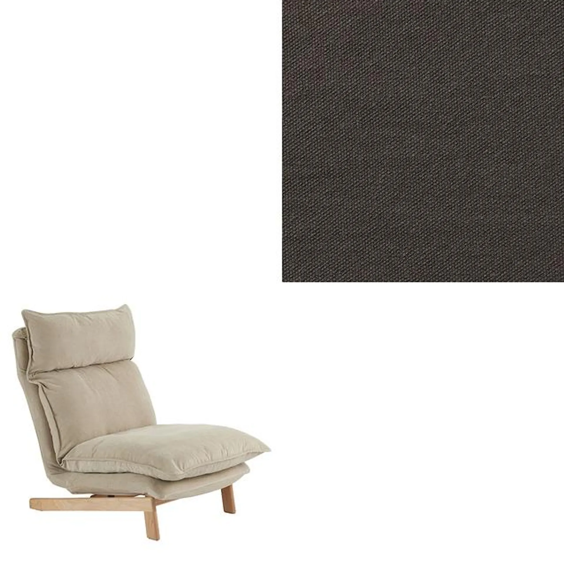 Cotton Washed Canvas Cover for High Back Reclining Sofa, Brown