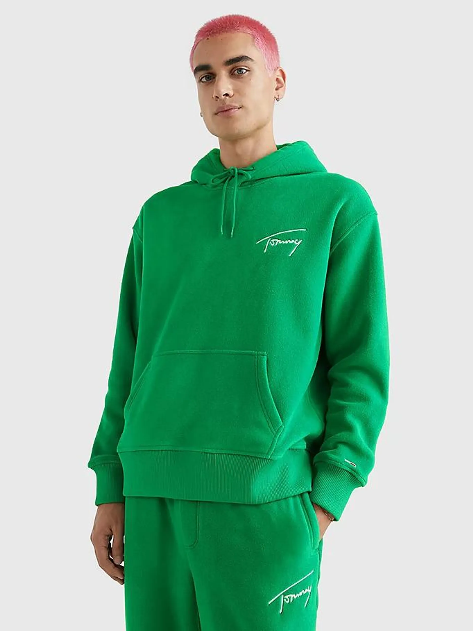 Signature Logo Relaxed Fit Fleece Hoody