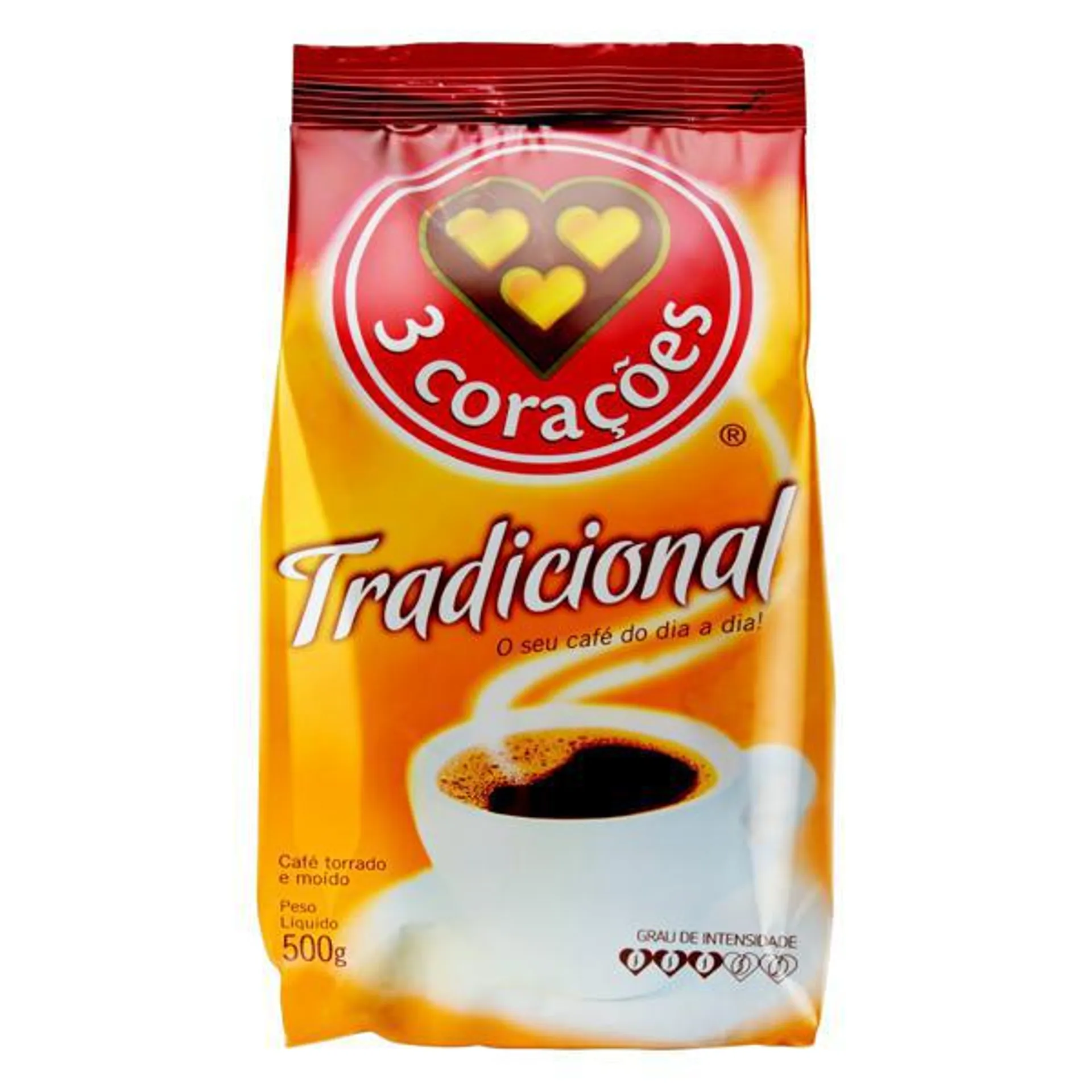 Café Torrado e Moído Tradicional 3 Corações Pacote 500g