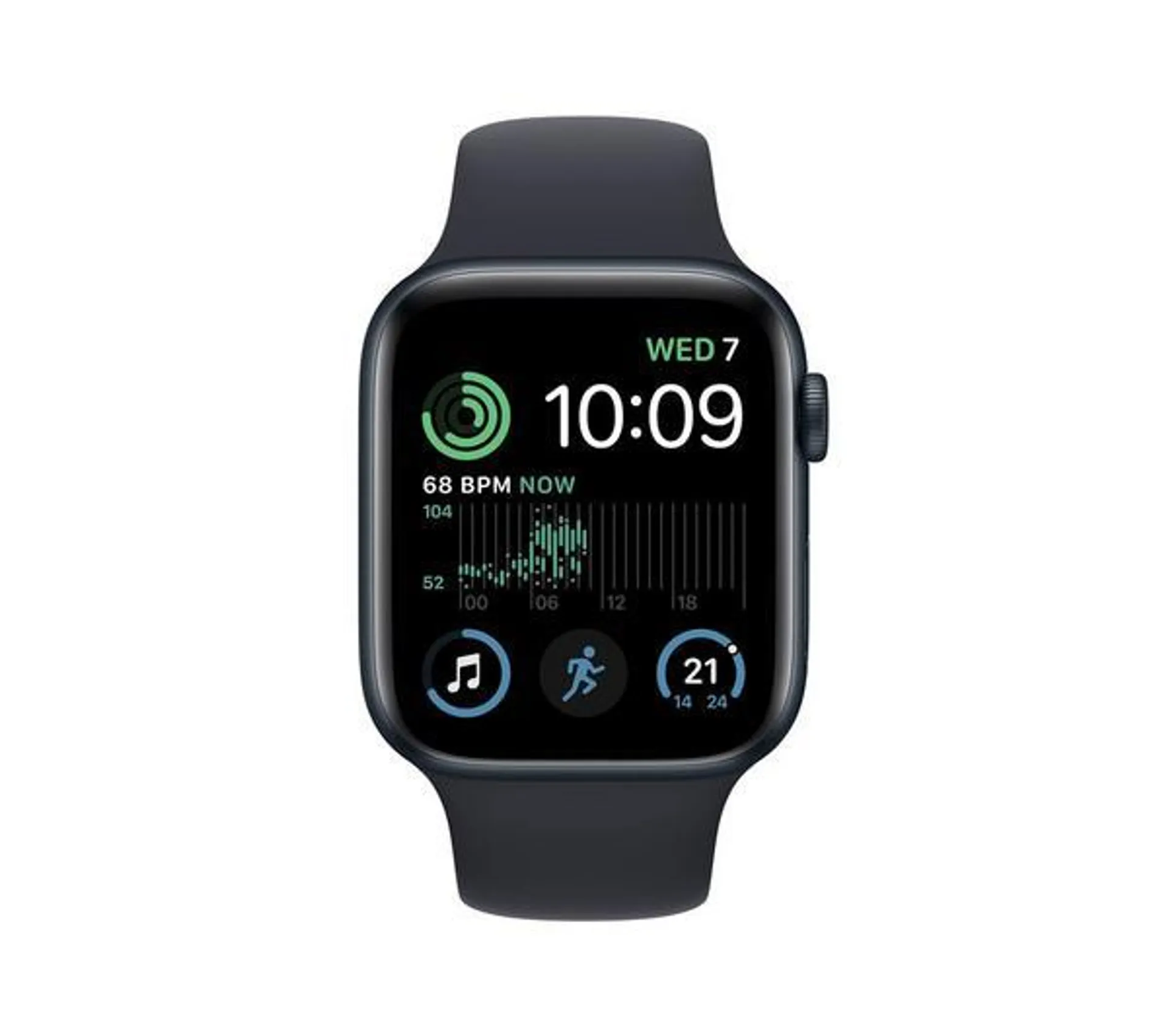 APPLE Watch SE (2022) - Midnight with Midnight Sports Band, 44 mm