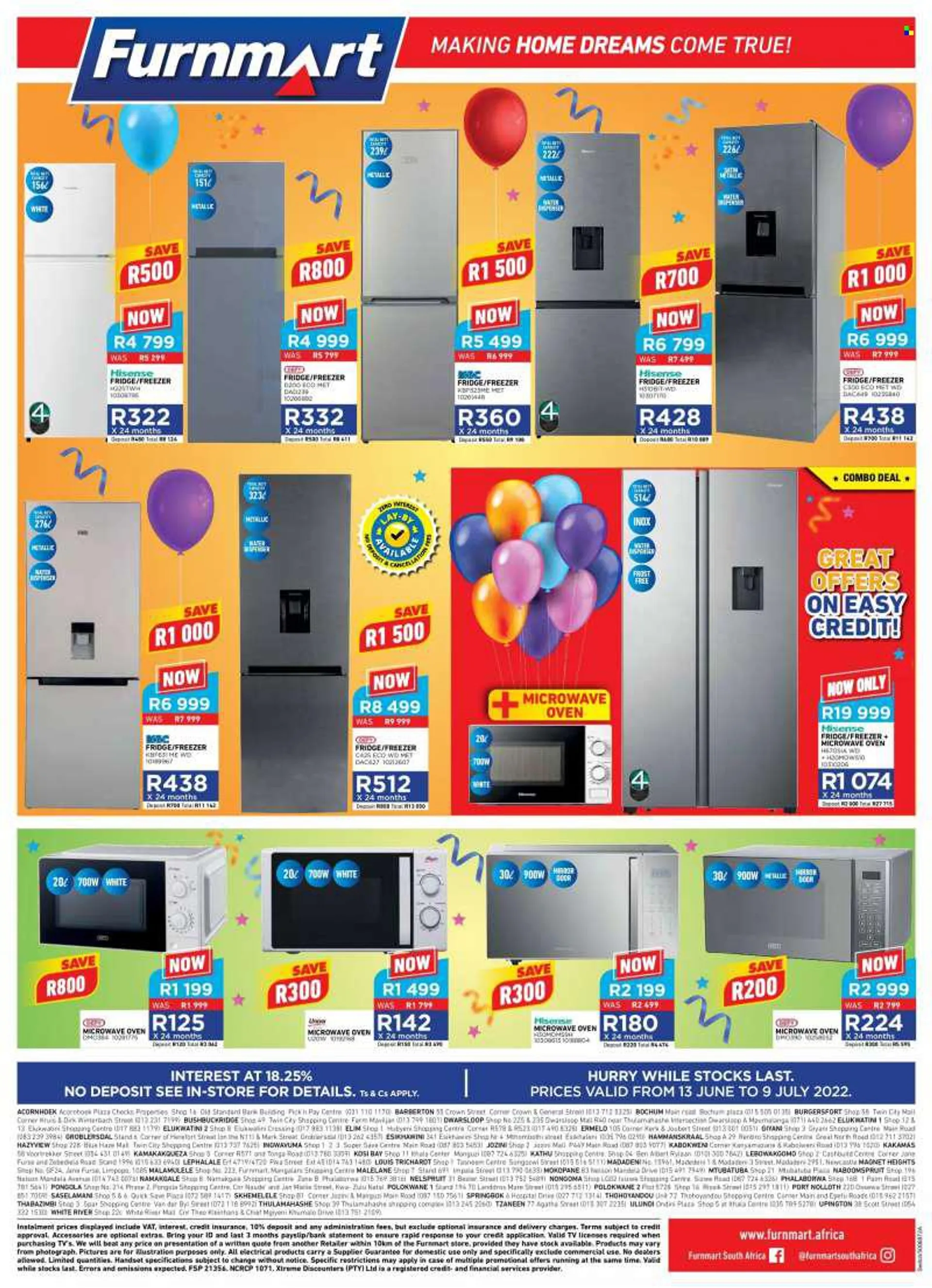 Furnmart catalogue  - 13/06/2022 - 09/07/2022 - Sales products - mirror, WD, TV, freezer, refrigerator, fridge, oven, microwave oven, water dispenser. Page 8.