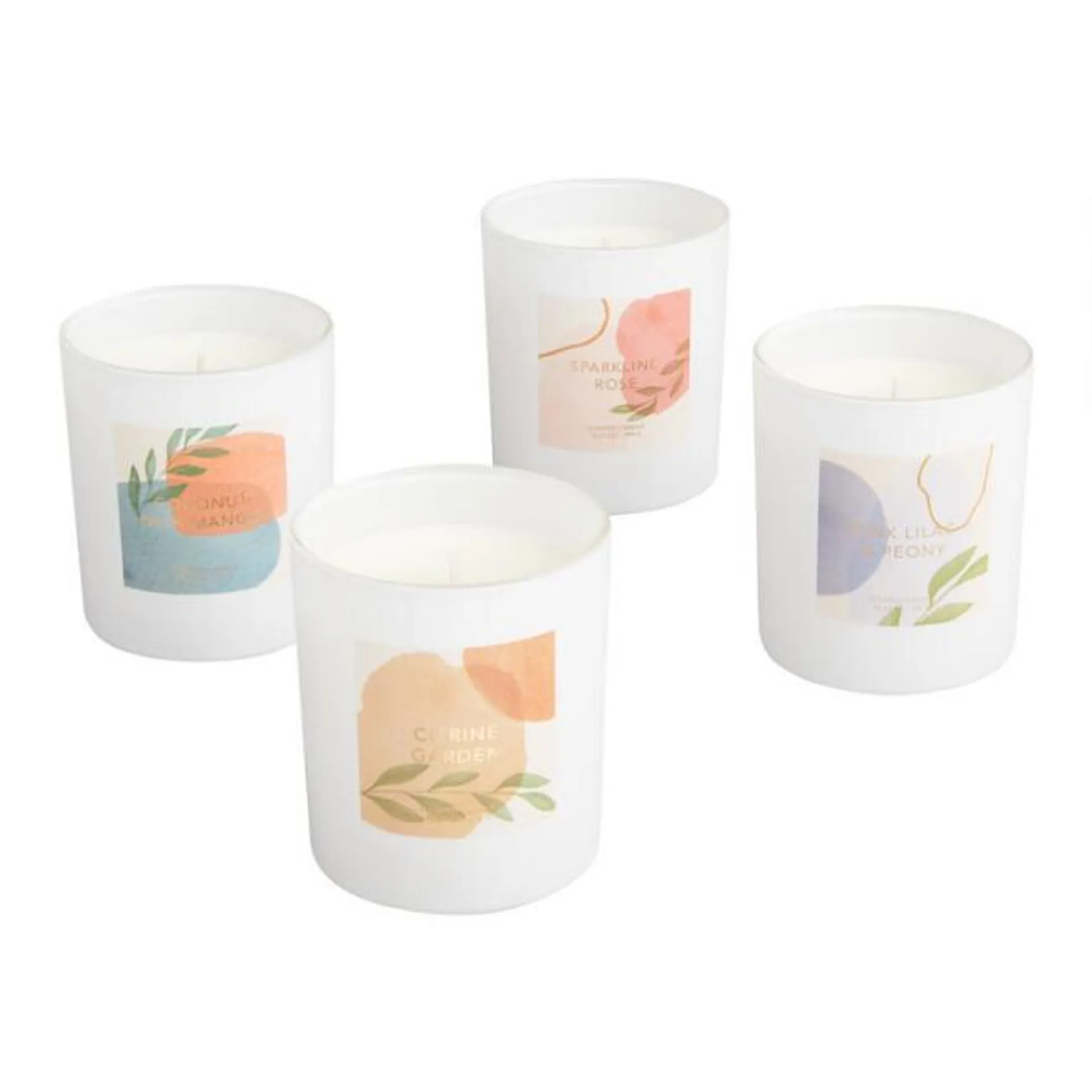 White Watercolor Artwork Scented Candle