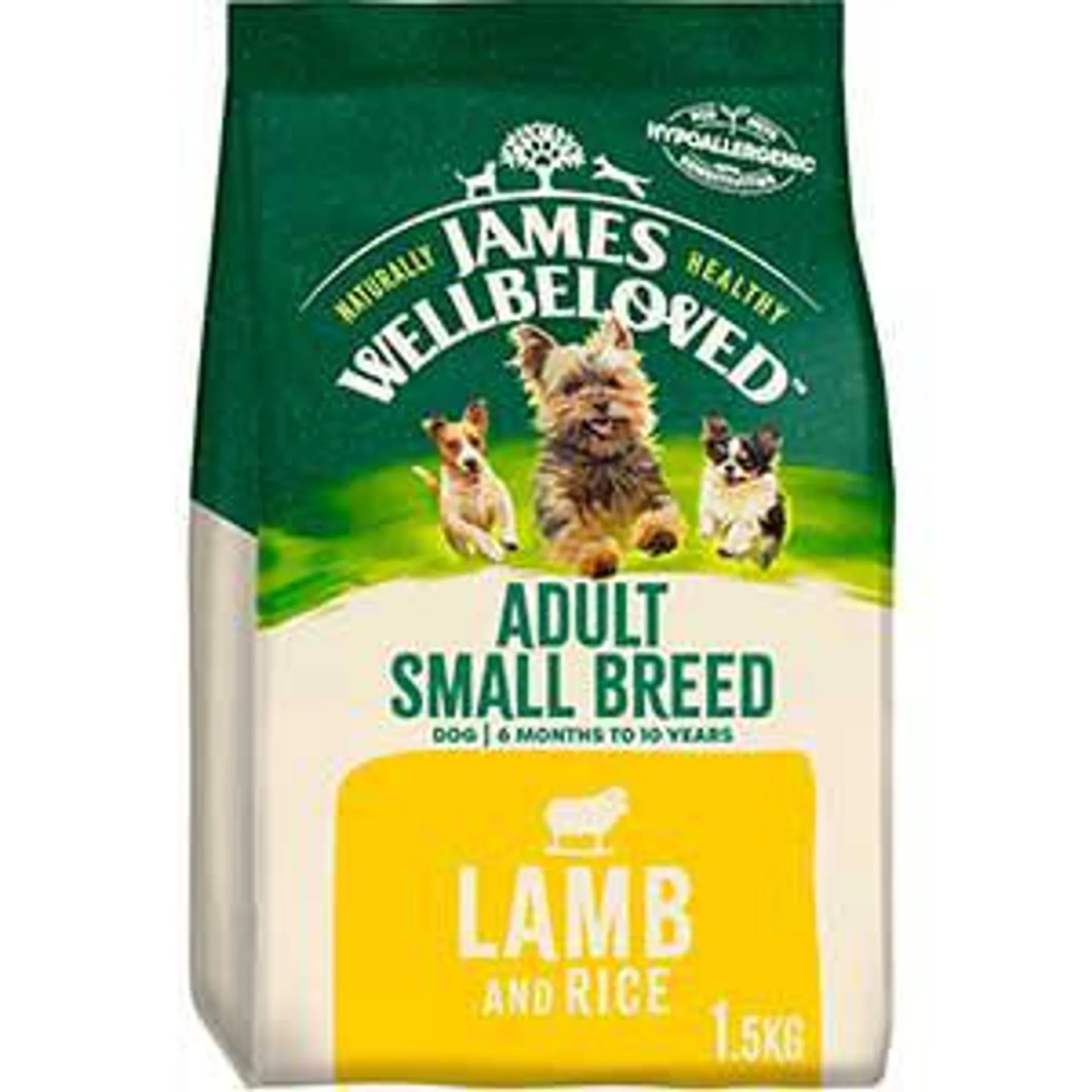 James Wellbeloved Small Breed Dry Adult Dog Food Lamb & Rice 1.5kg