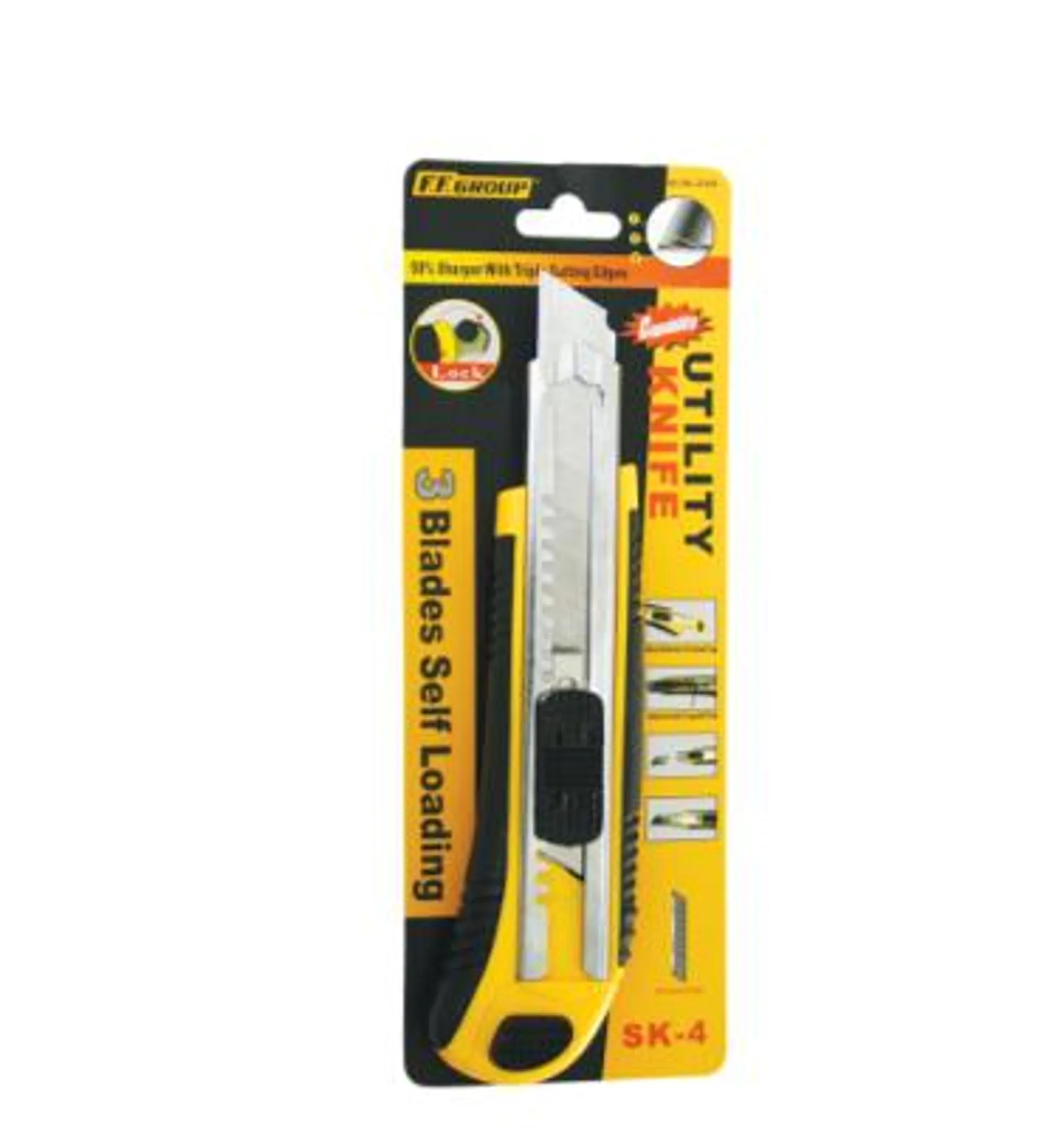 Auto loading utility knife with 5 blades