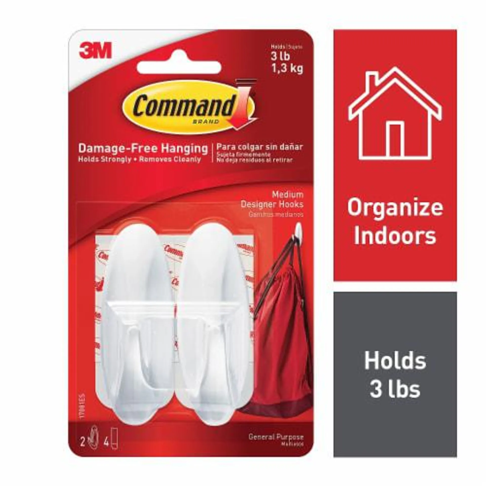 Command™ Damage-Free Medium Designer Hooks - White