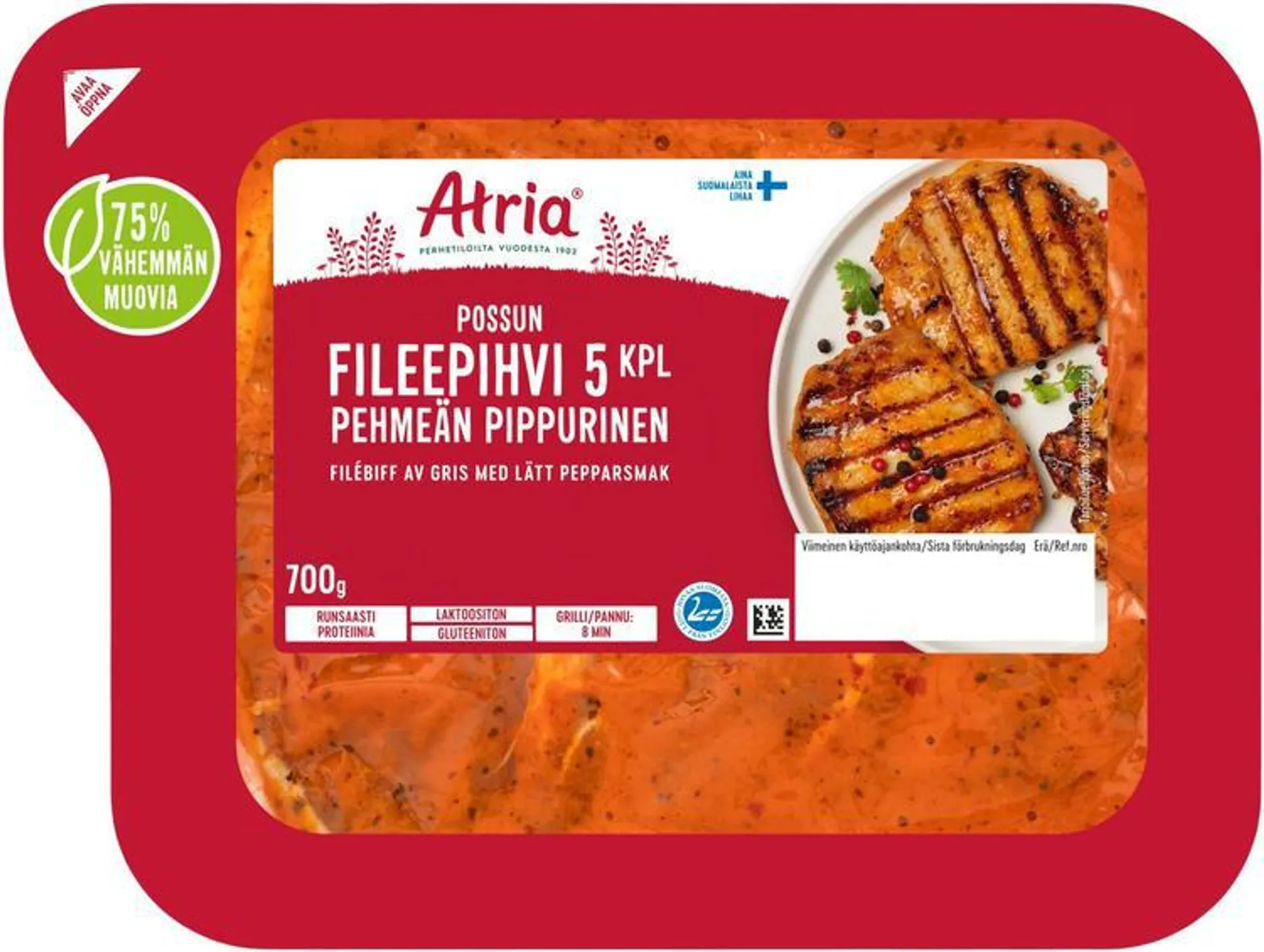 Atria Possun Fileepihvi Pehmeän Pippurinen 700g