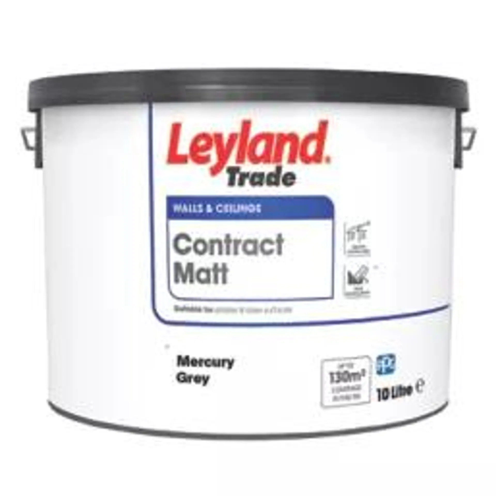 Leyland Trade Contract Matt Mercury Grey Emulsion Matt Paint 10Ltr