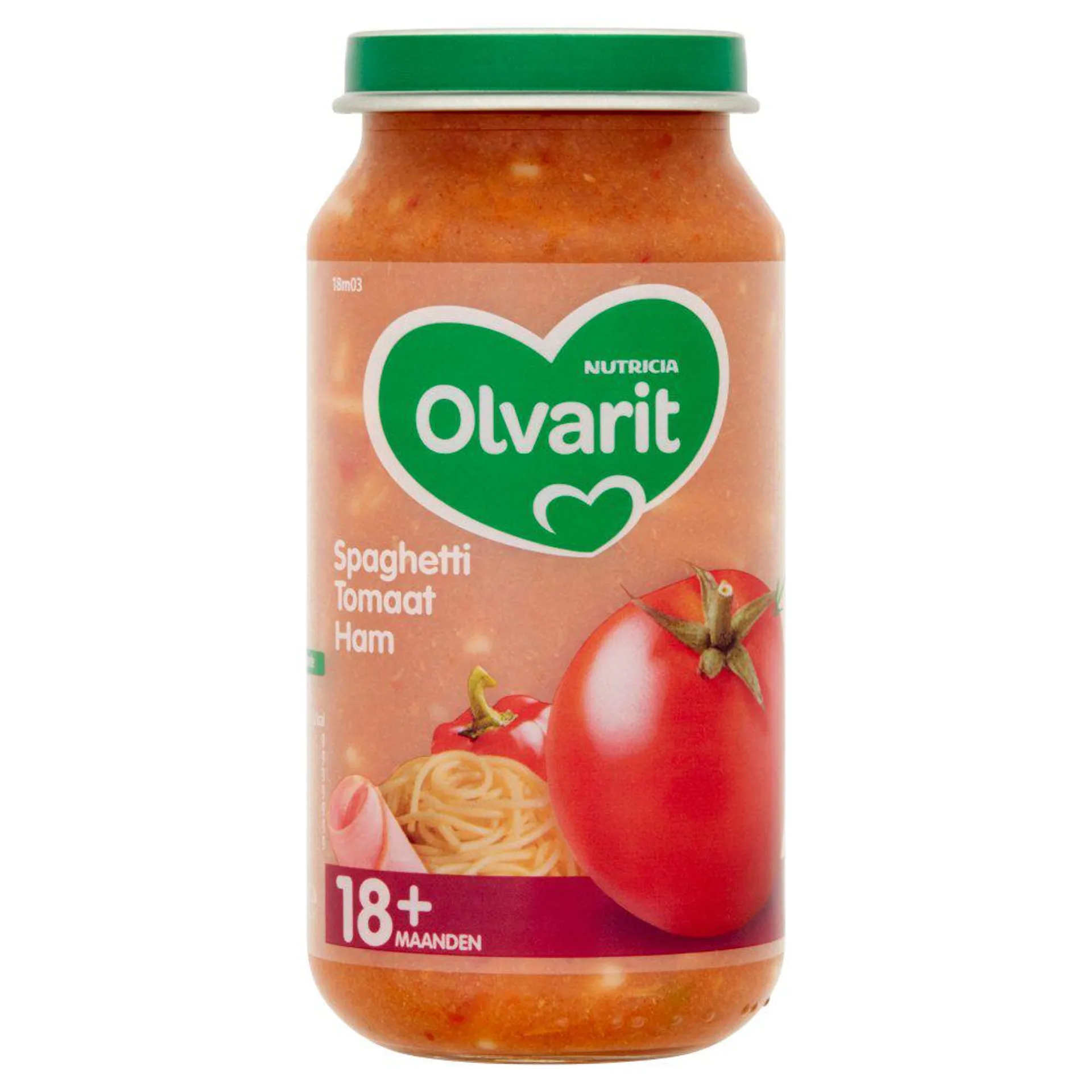 Olvarit Spaghetti Tomaat Ham 18+ Maanden 250 g