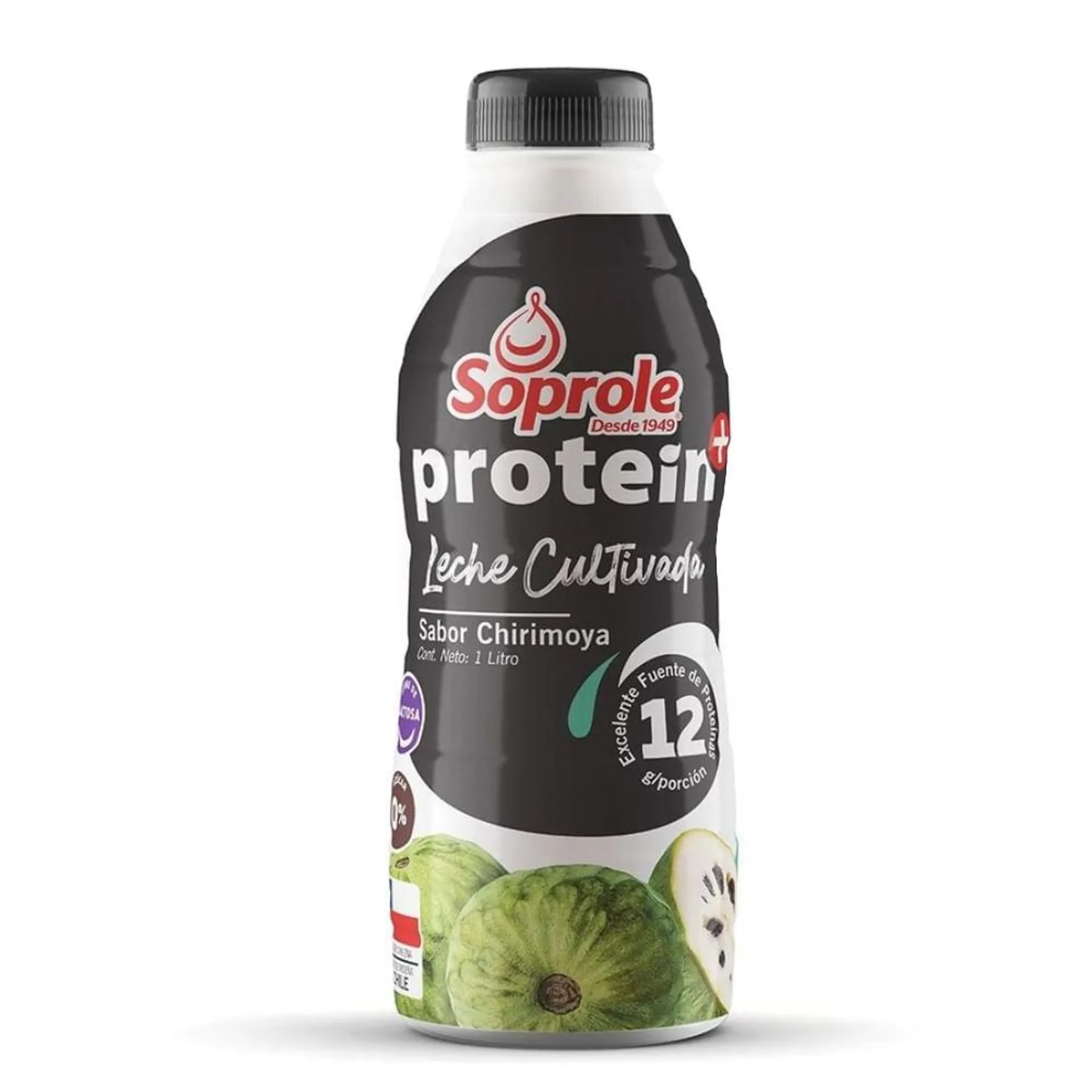 Leche cultivada Soprole protein+ chirimoya botella 1 L