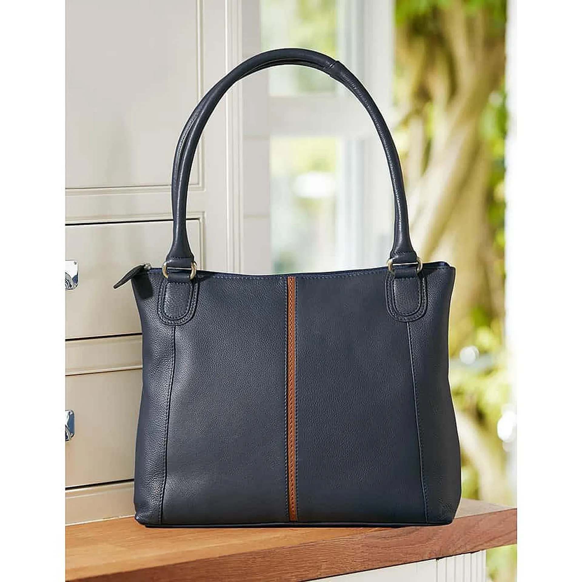 Draw the Line Leather Bag