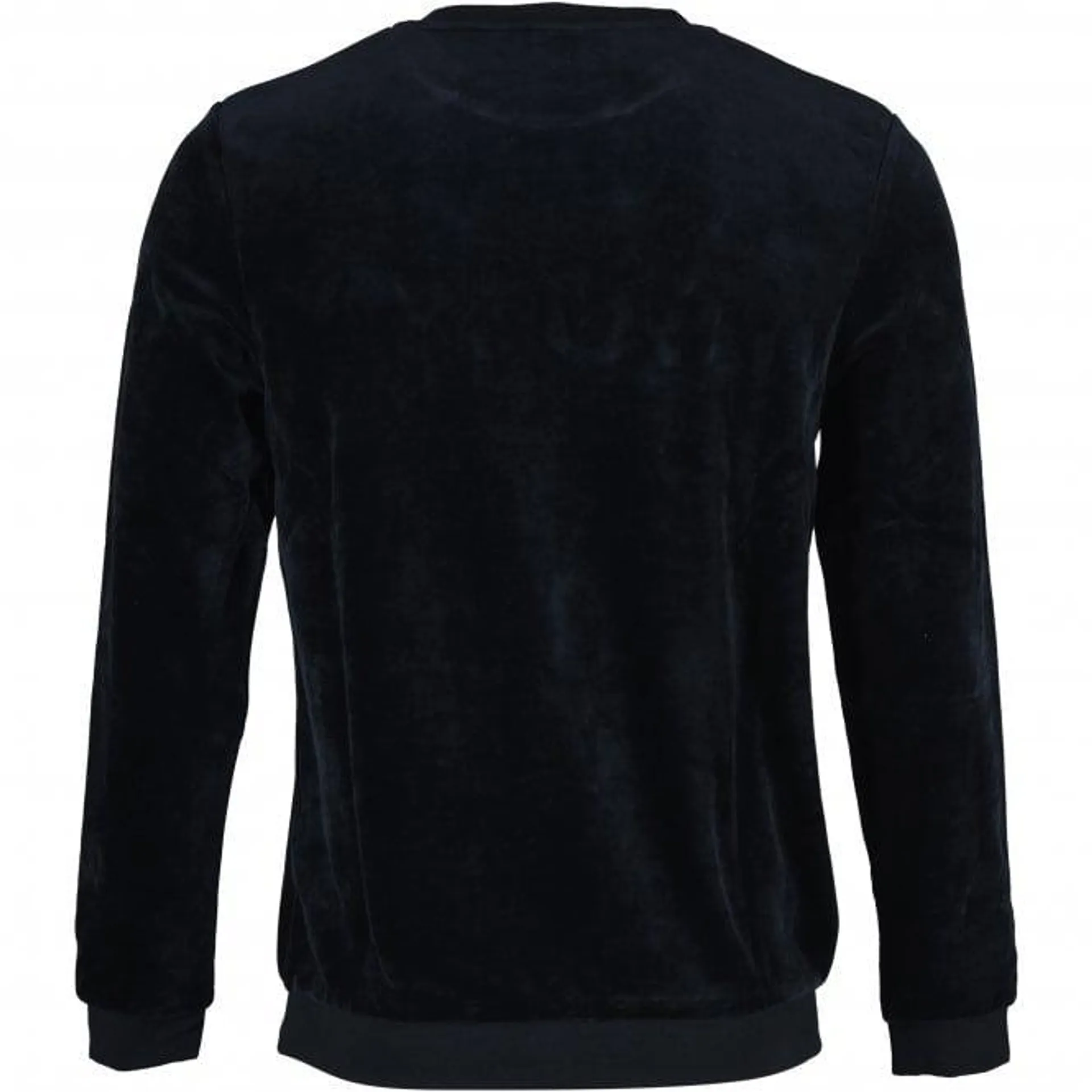 Luxe Velour Loungewear Sweatshirt, Black/gold