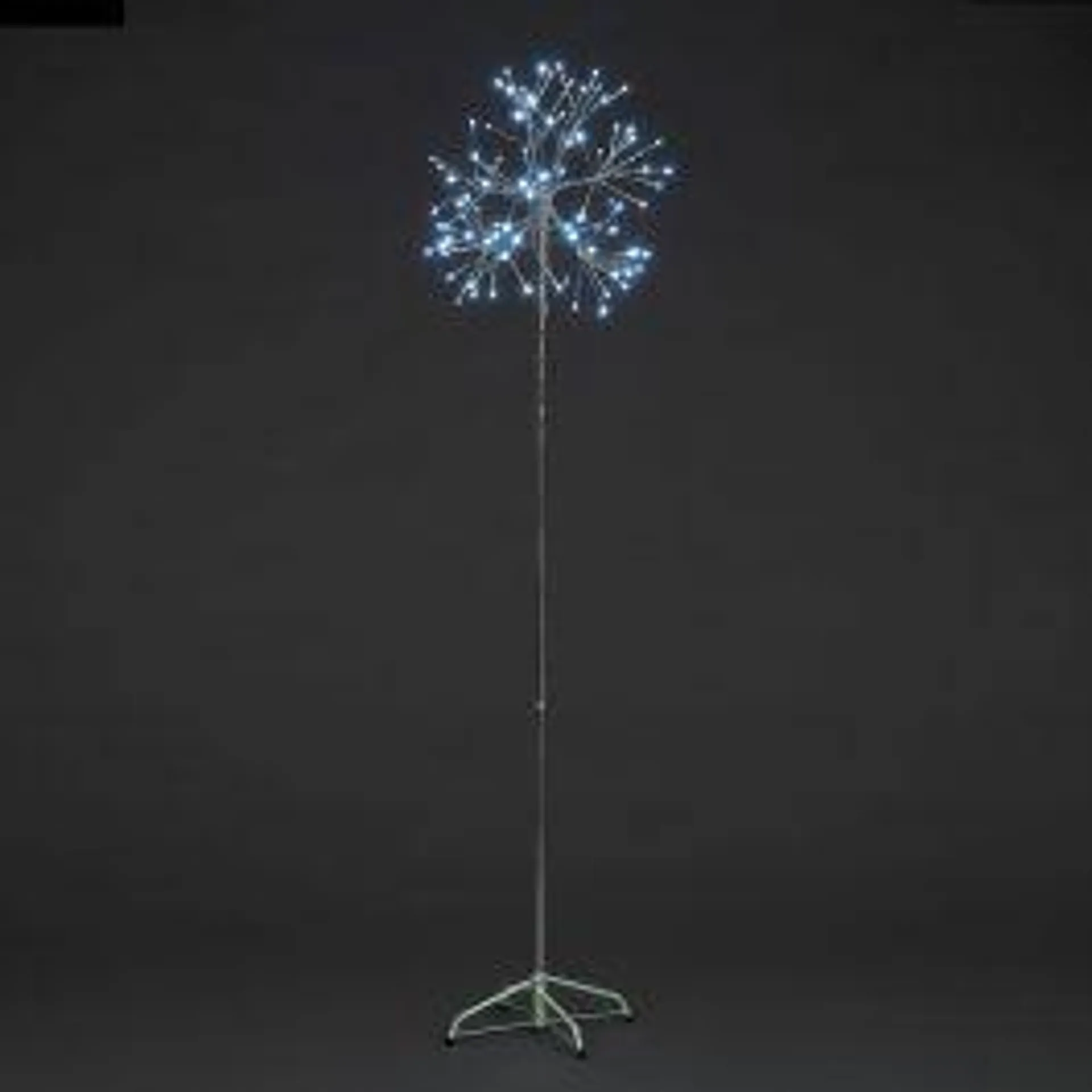 1.8m Silver Single Firework Tree with 96 Ice White LED
