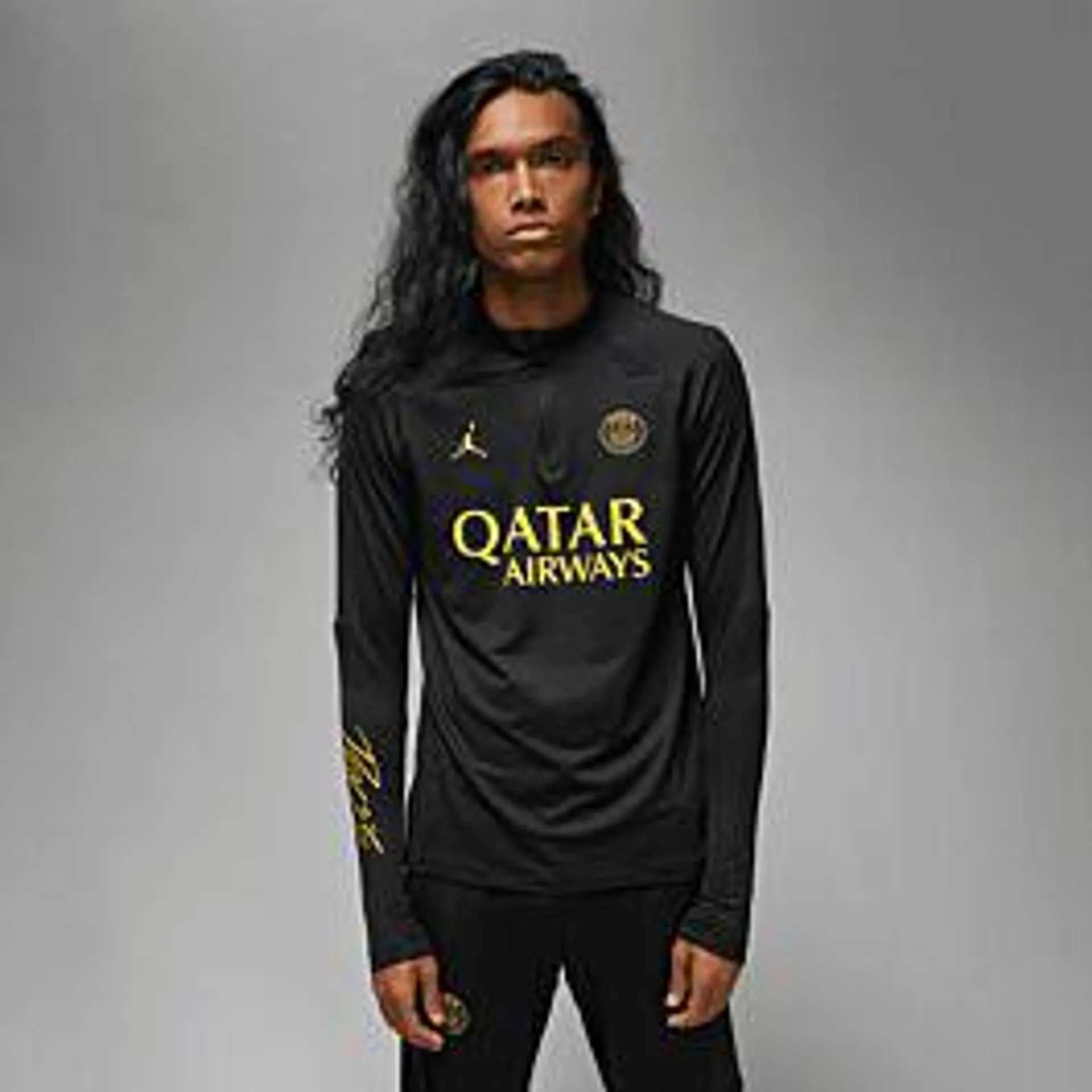 Nike PSG x Jordan Dri-Fit 1/4 Zip L/S Drill Top - Black 2023