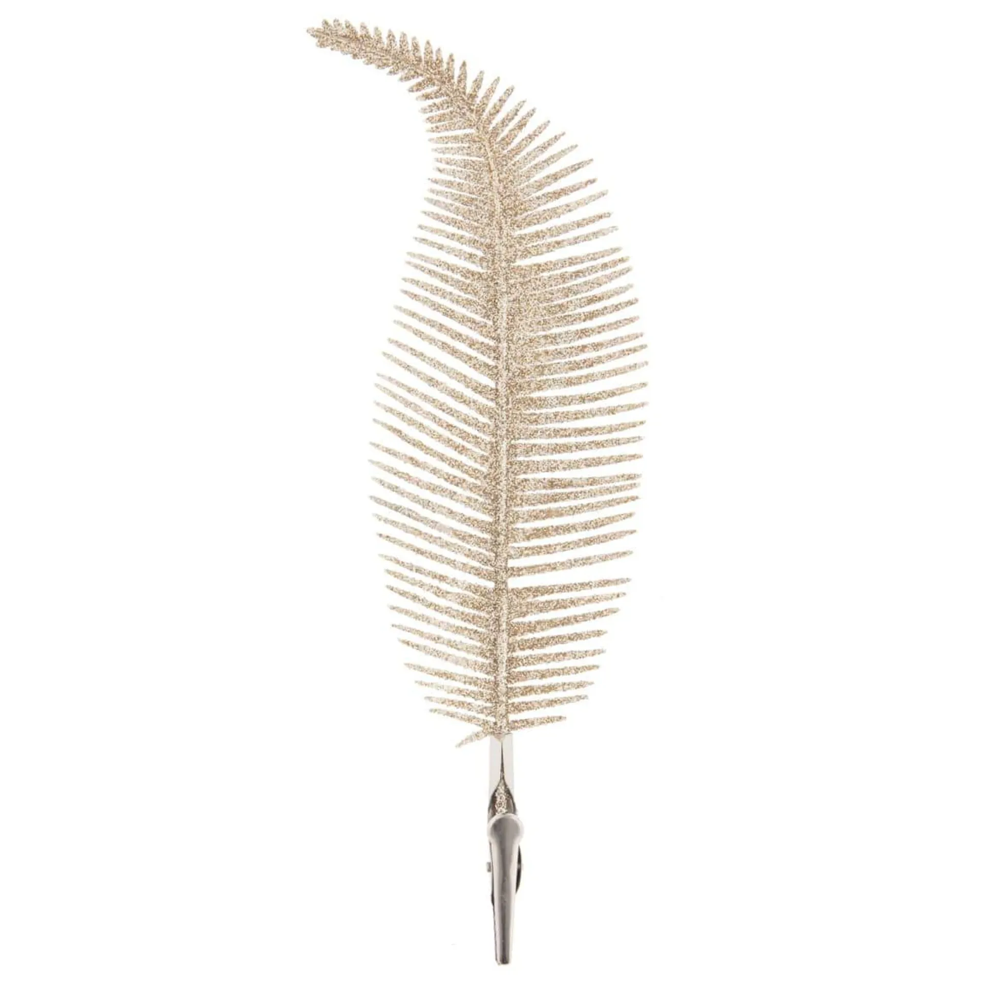 Christmas Collection Clip on Feathers 8pk - Champagne
