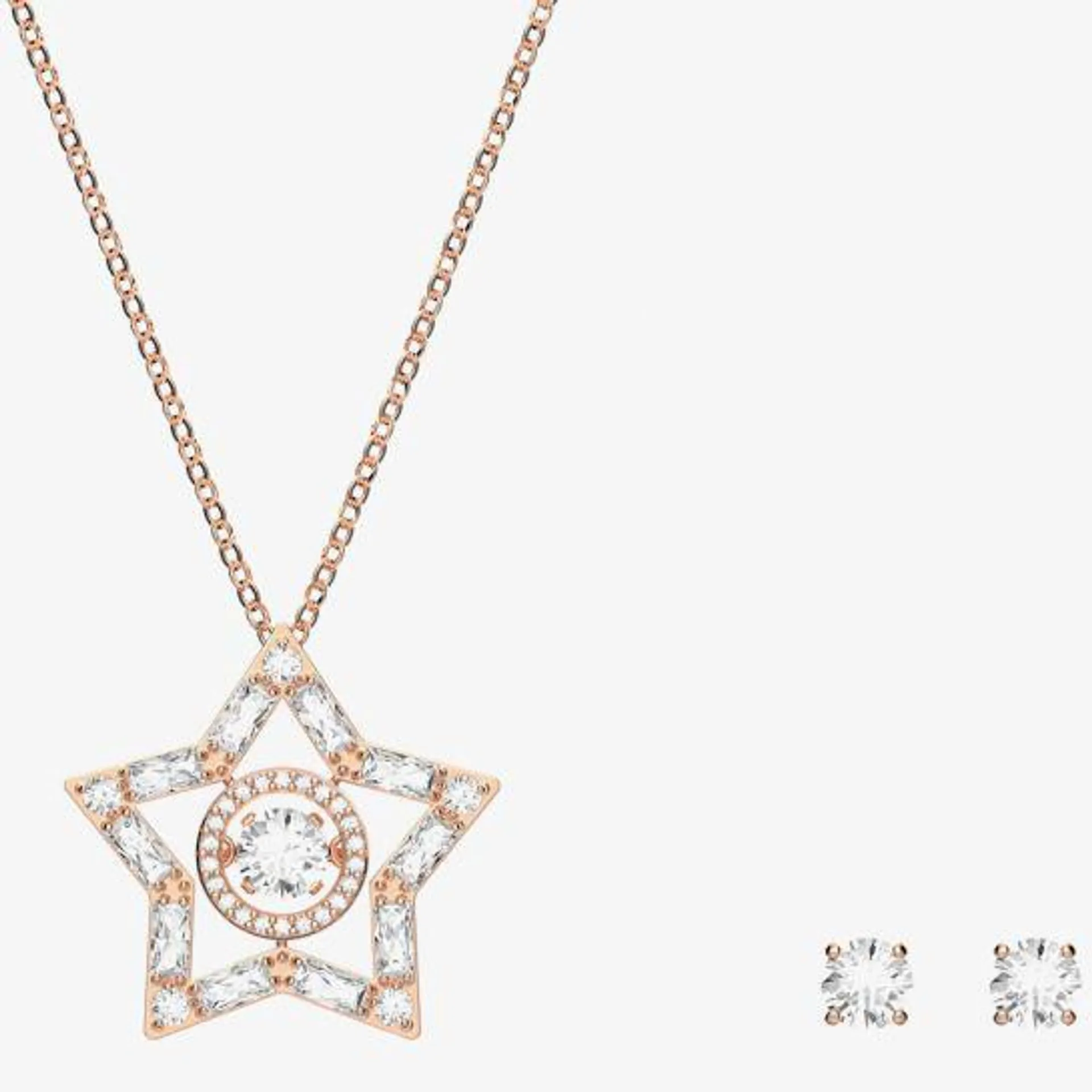 Swarovski Stella Rose Gold Tone Plated Crystal Jewellery Set 5622730