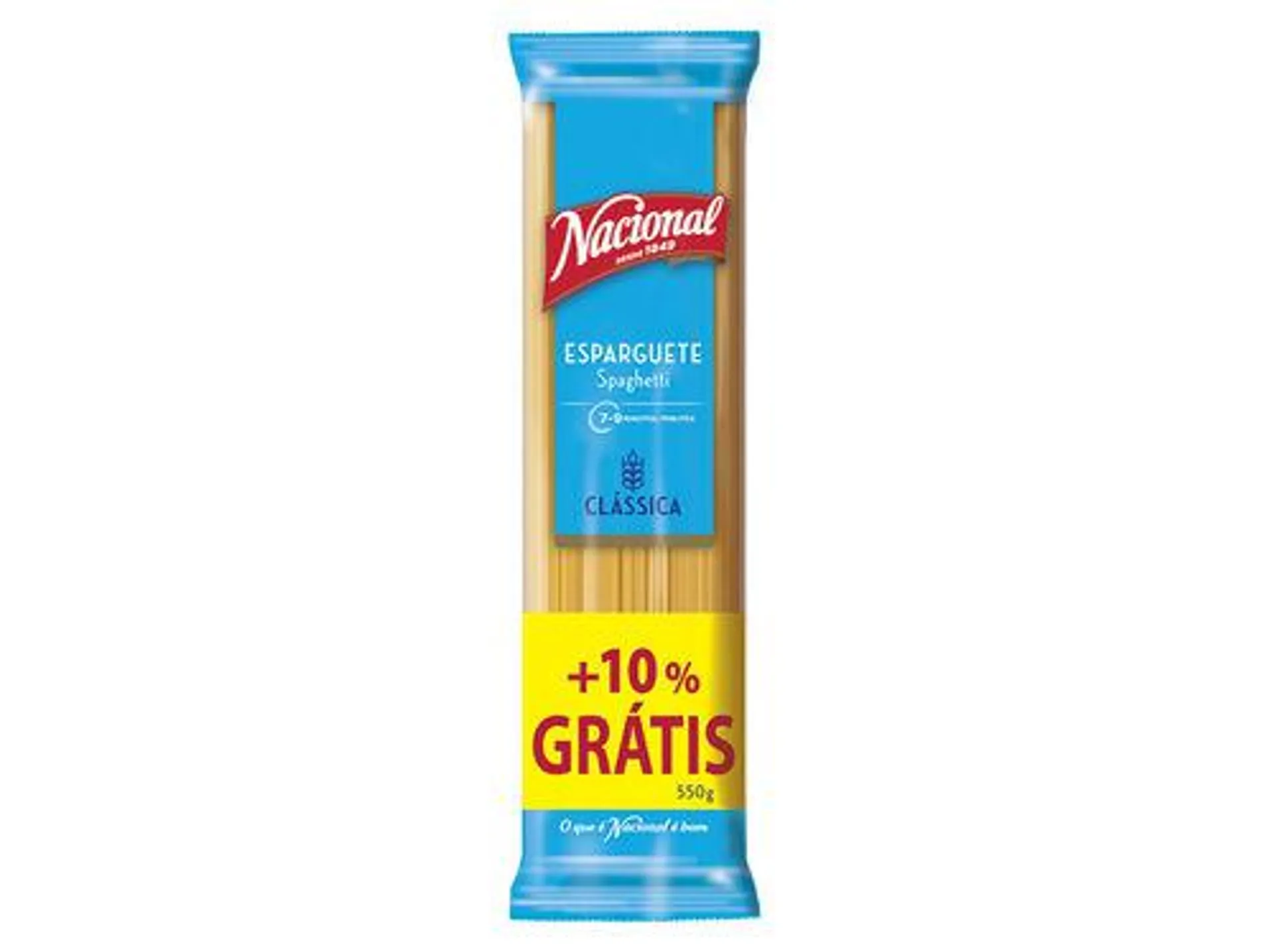 esparguete nacional 500g+10%grátis