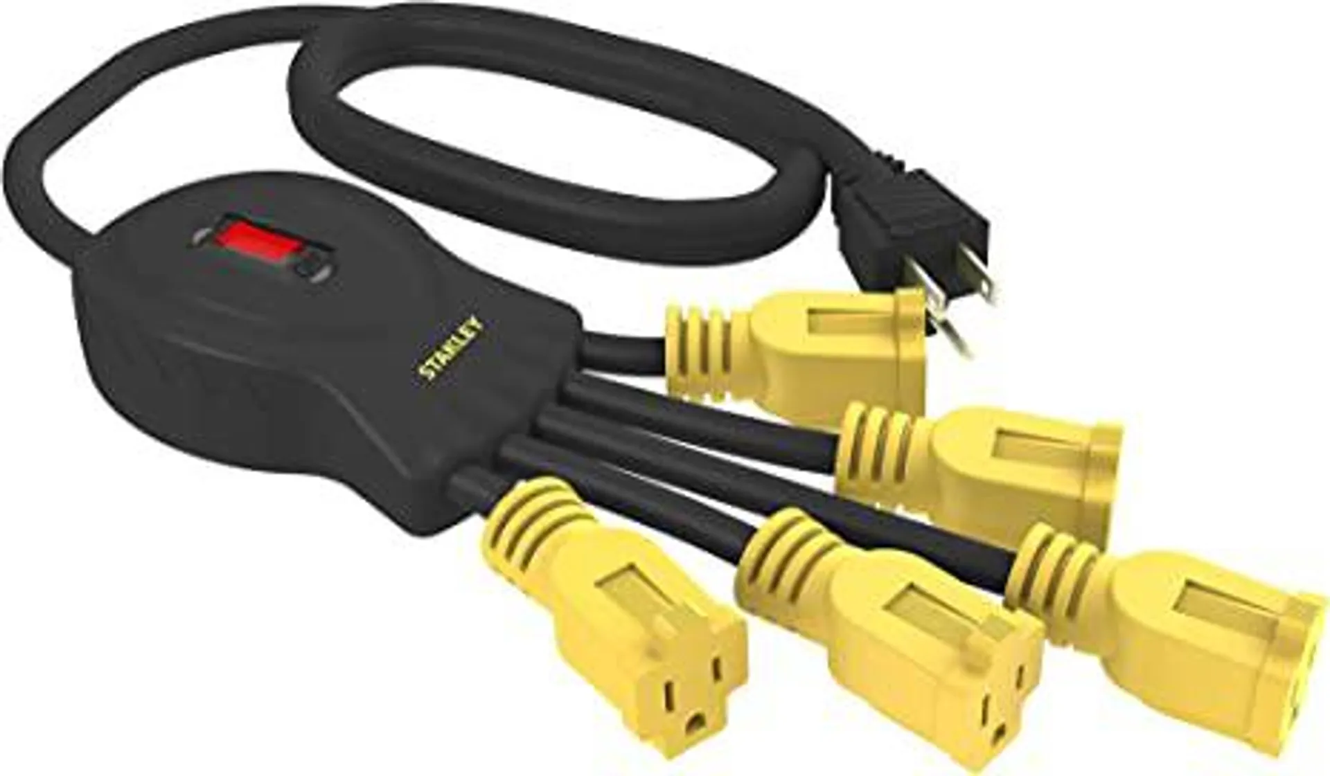 Stanley 31500 PowerSquid 5-Outlet Multiplier (Yellow) Power Cords