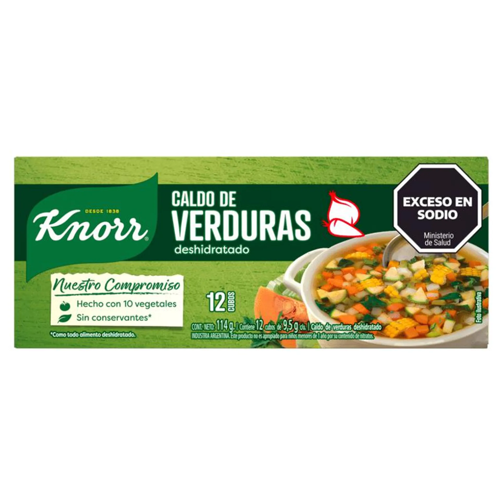 Caldos Knorr de Verduras con Vegerales 12 Un.