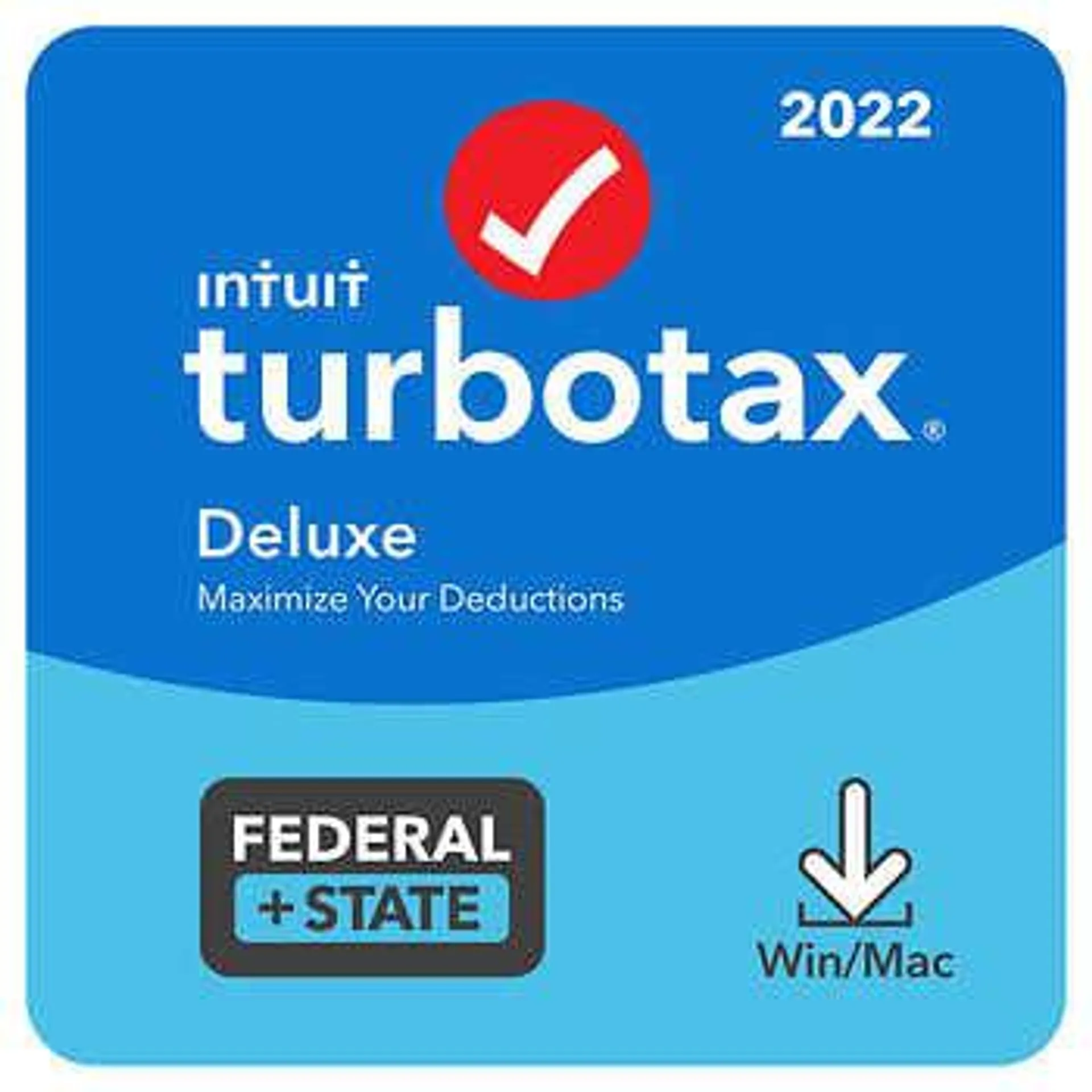 TurboTax Deluxe 2022 Federal E-File + State Download, for PC/Mac, Includes $10 Credit In-Product*
