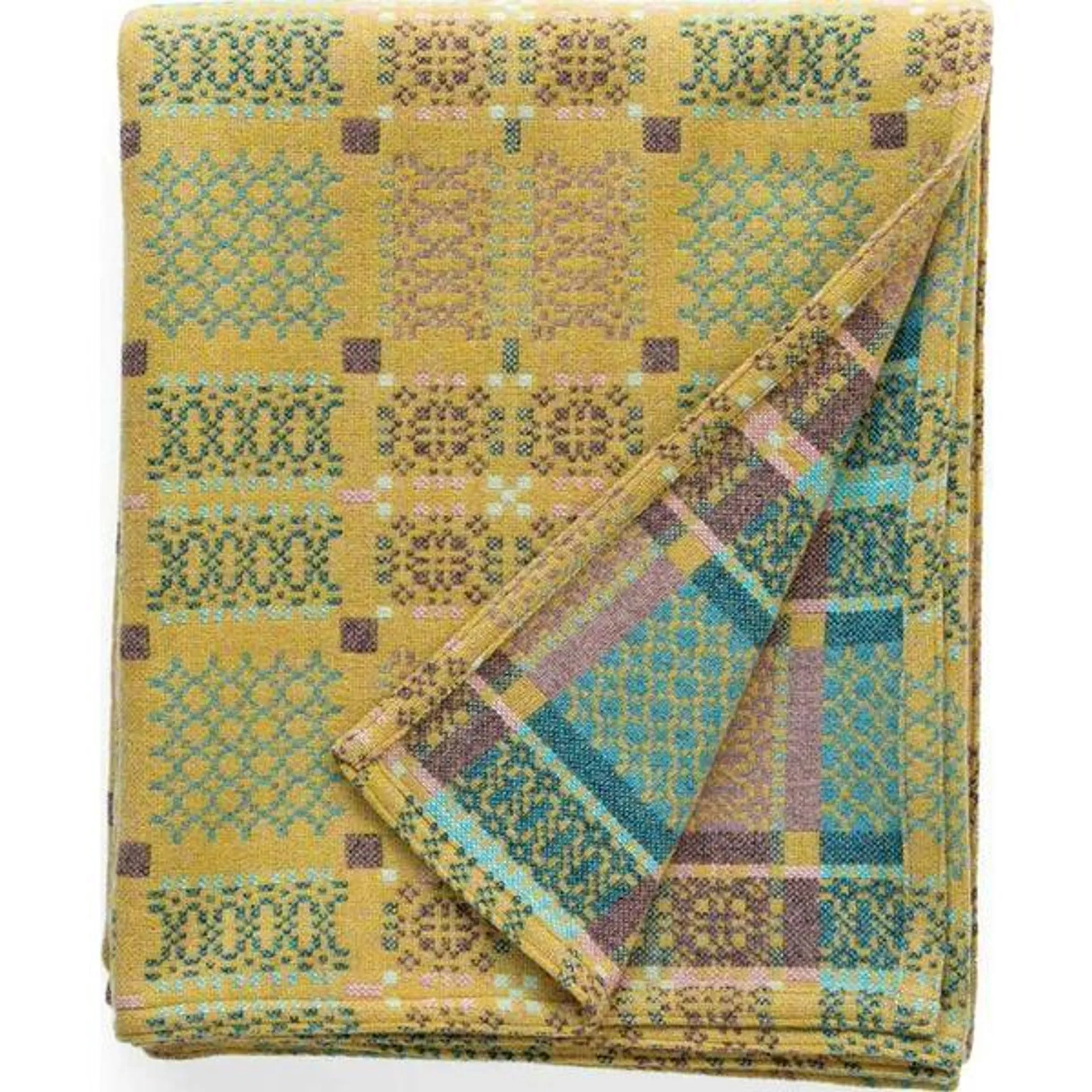 Melin Tregwynt Knot Garden Double Size Throw Blossom - KNOTGABLABLDBL