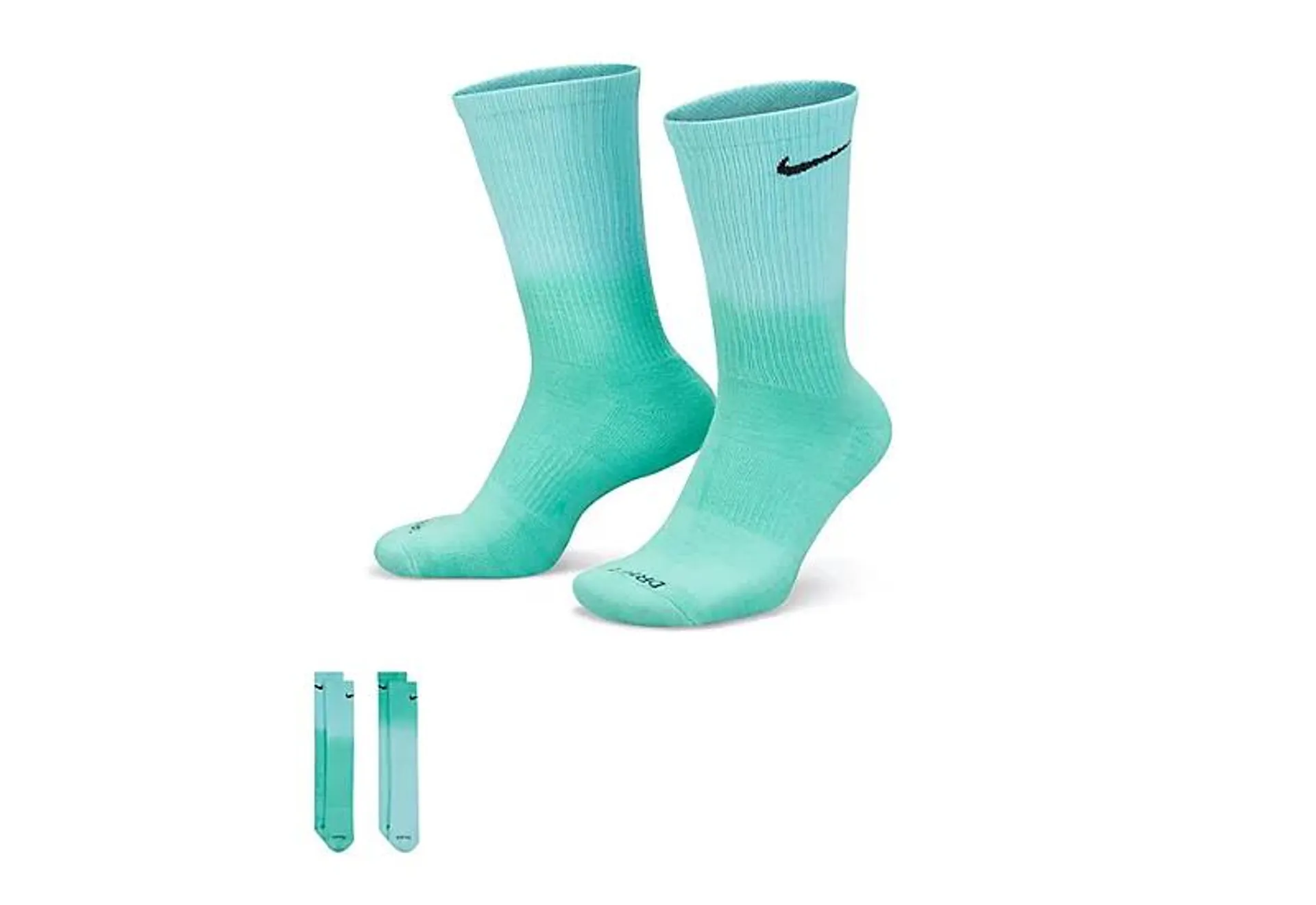 Nike Mens Everyday Plus Dip Dye Crew Socks 2 Pairs - Green
