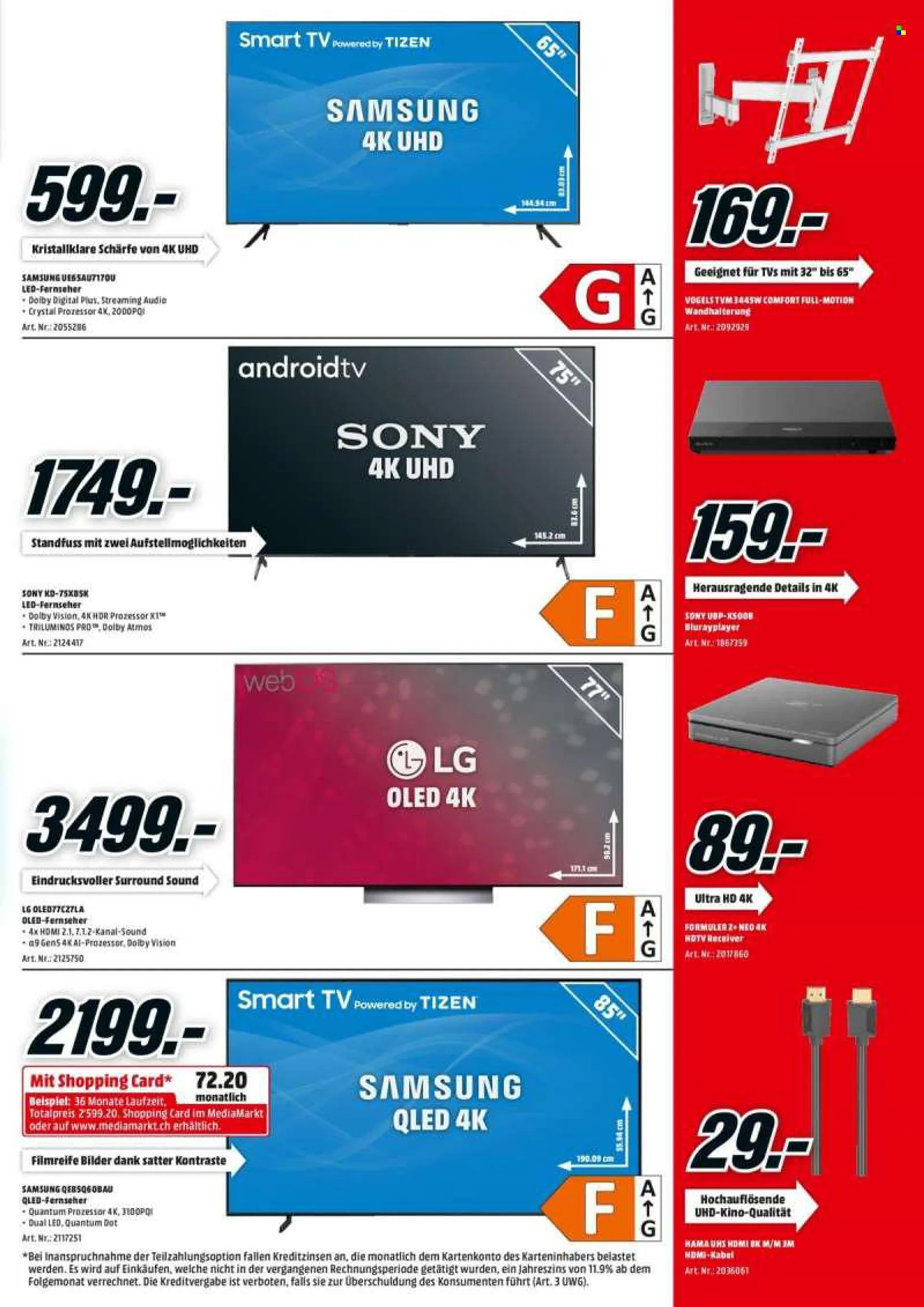 Prospekte MediaMarkt - 15.8.2022 - 22.8.2022 - Produkte in Aktion - Smart TV, Receiver, Sony, Samsung, LG. Seite 3.