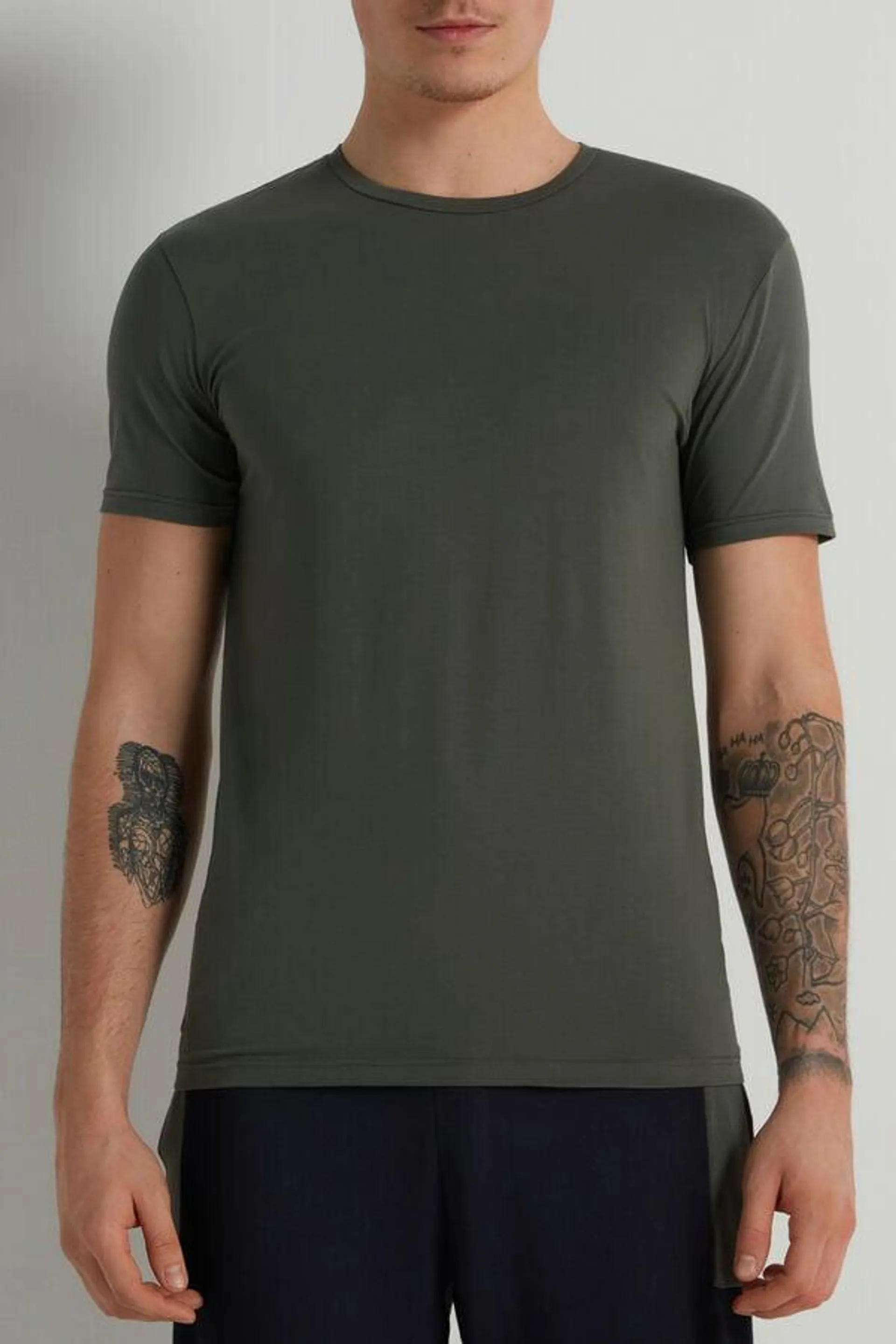 T-Shirt in Cotone Elasticizzato