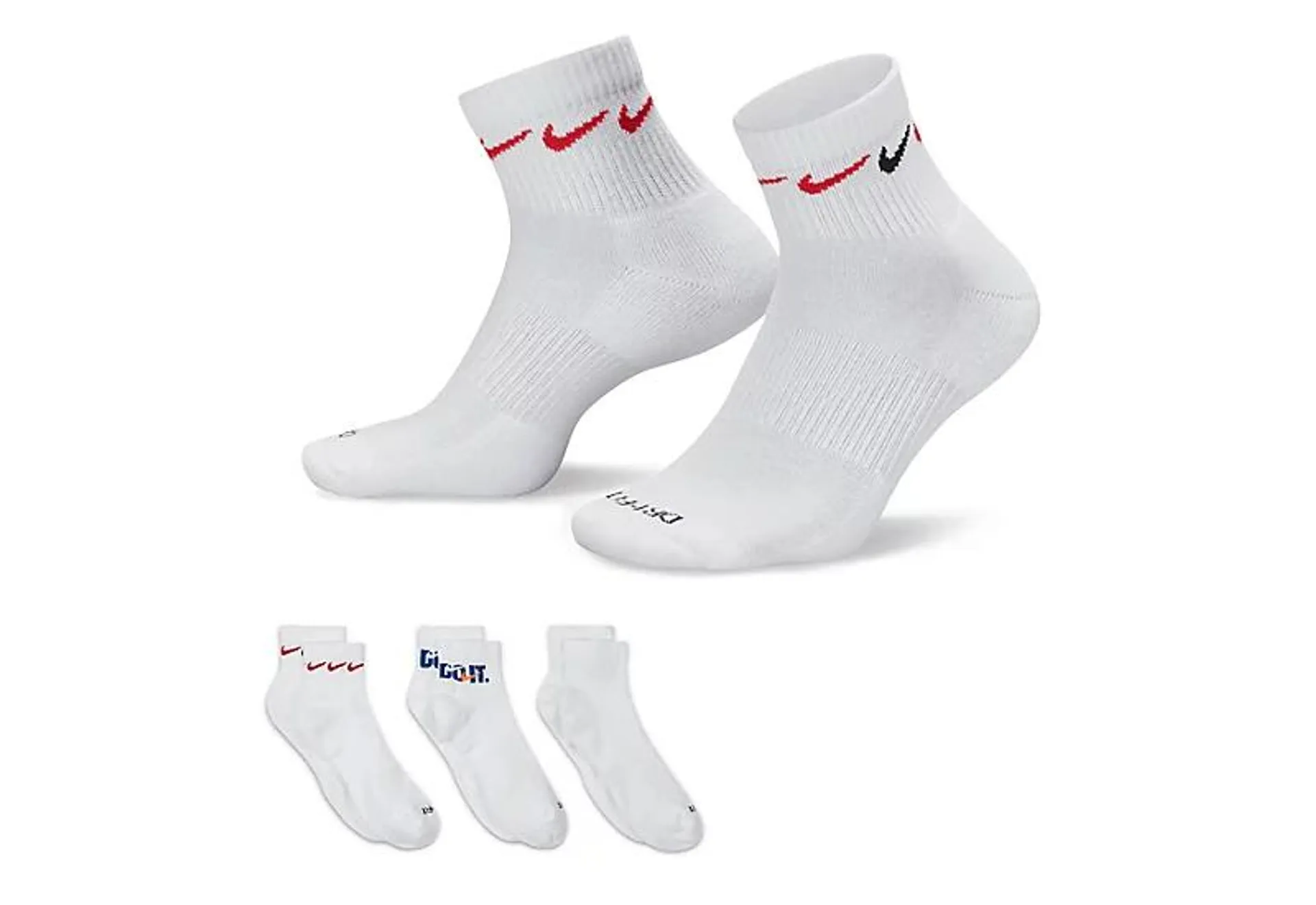Nike Mens Jdi Quarter Socks 3 Pairs - White