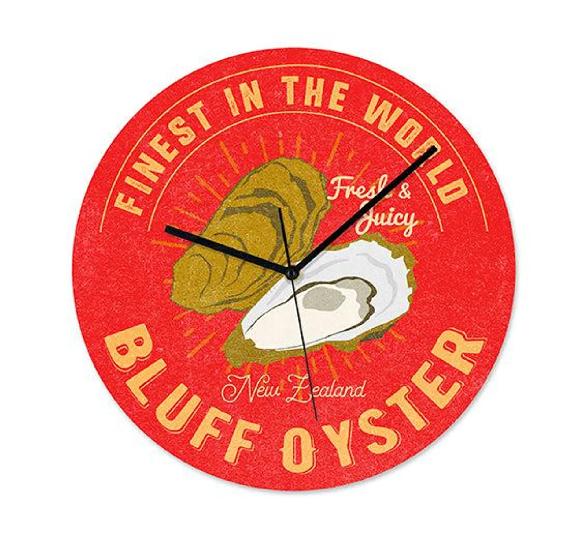 NZ Seafood Oysters Frameless Clock