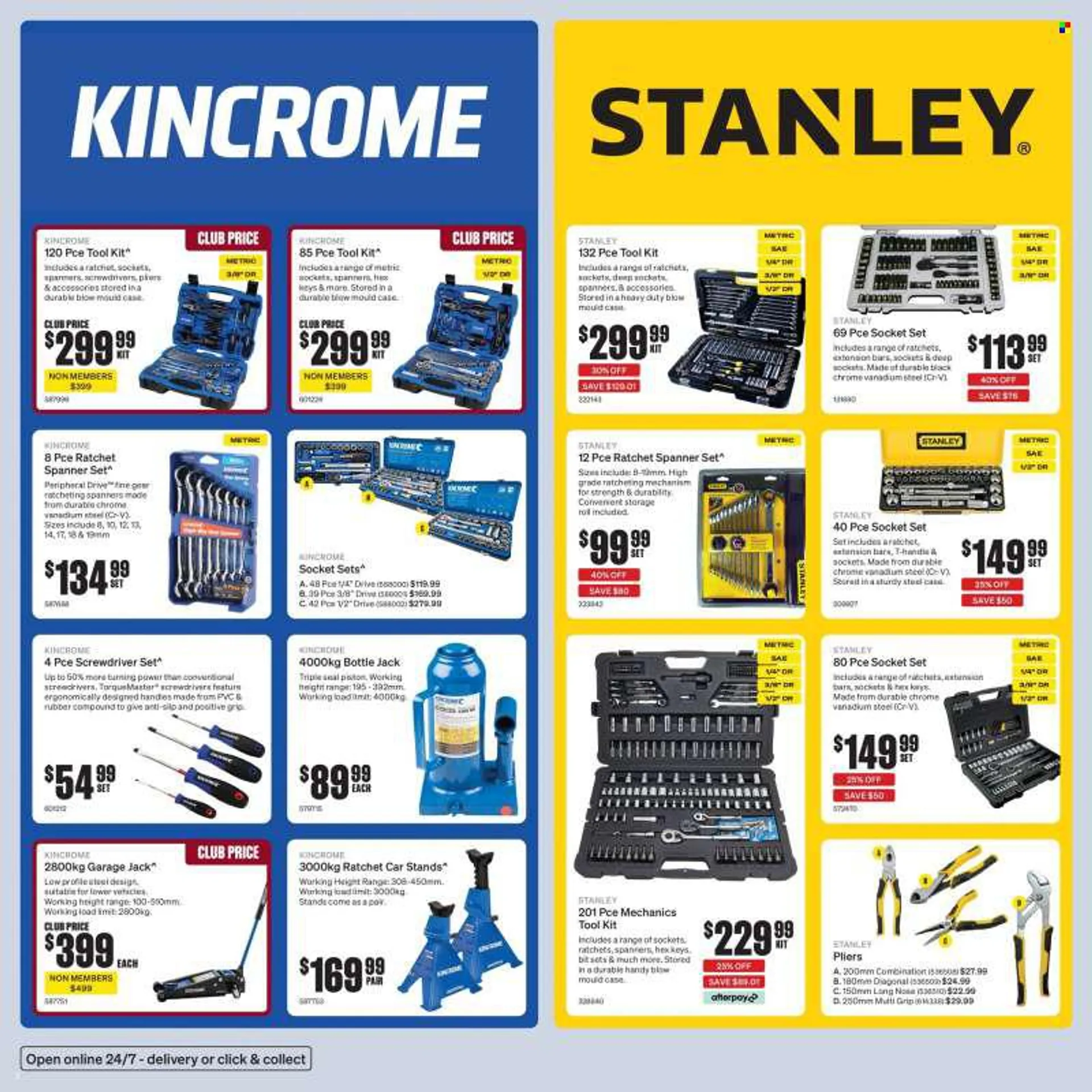 SuperCheap Auto mailer - 16.06.2022 - 26.06.2022 - Sales products - Stanley, screwdriver, pliers, socket set, tool set, screwdriver set. Page 2.