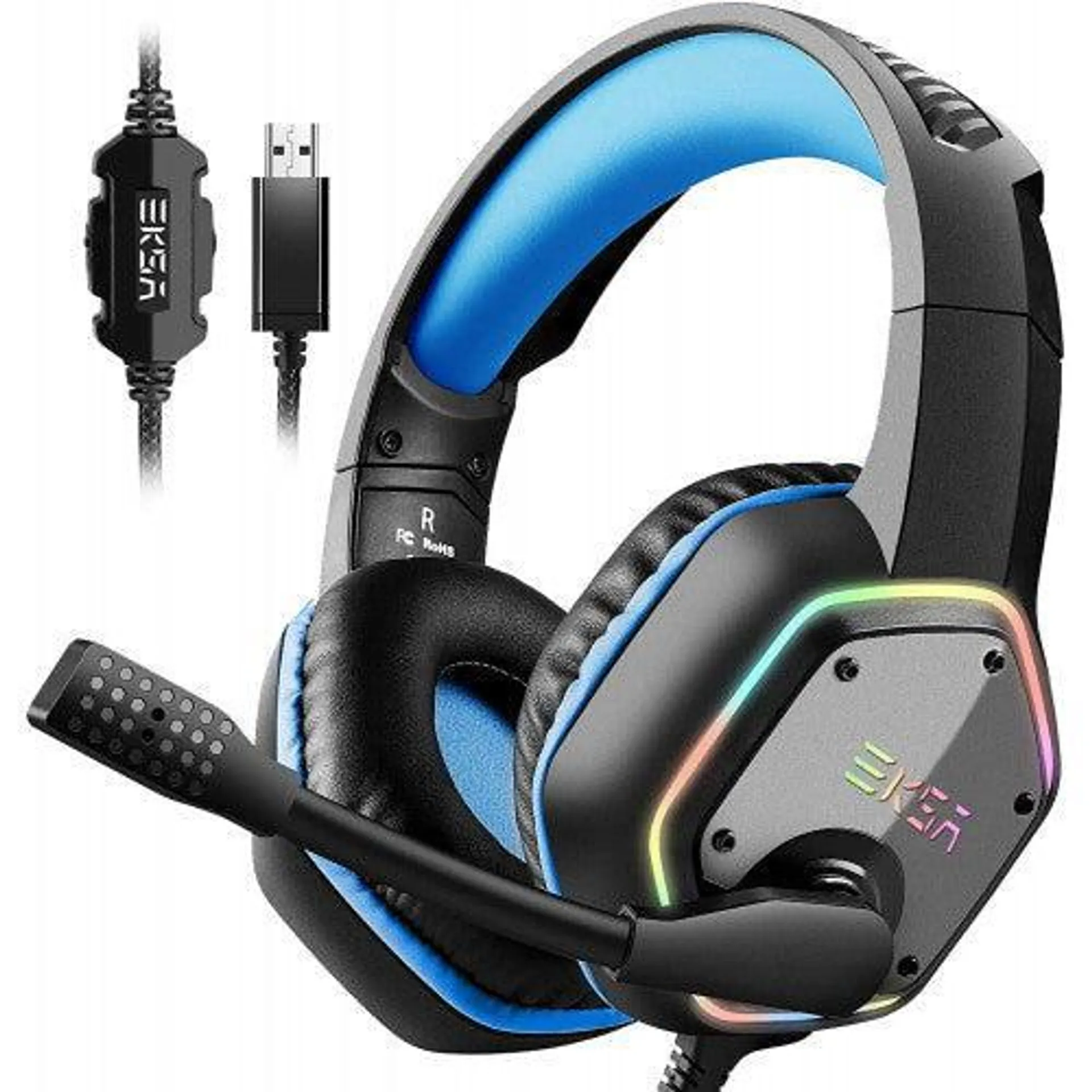Eksa E1000 Over-Ear Wired Gaming Headset - Black & Blue | EKSA-E1000