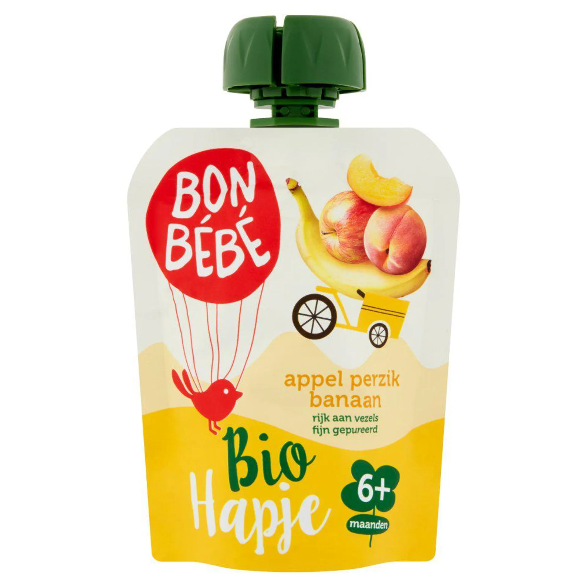 Bonbébé Appel Perzik Banaan Pouch 6 Maanden 90 g