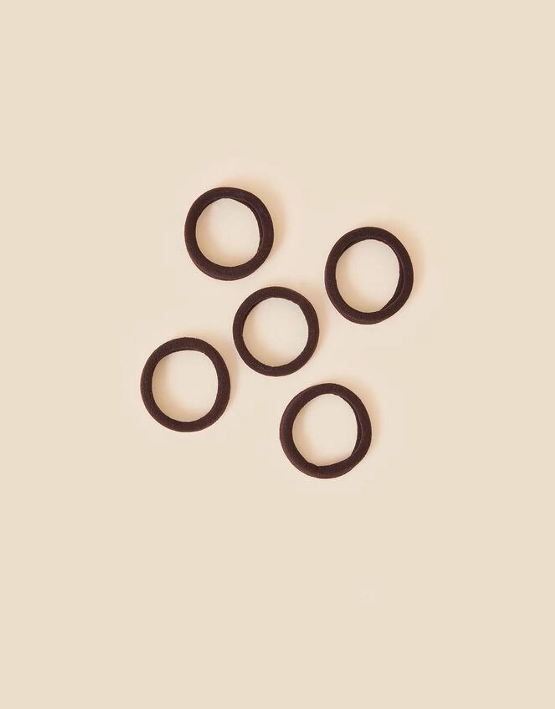 Thick Towelling Hair Bands 5 Pack Brown