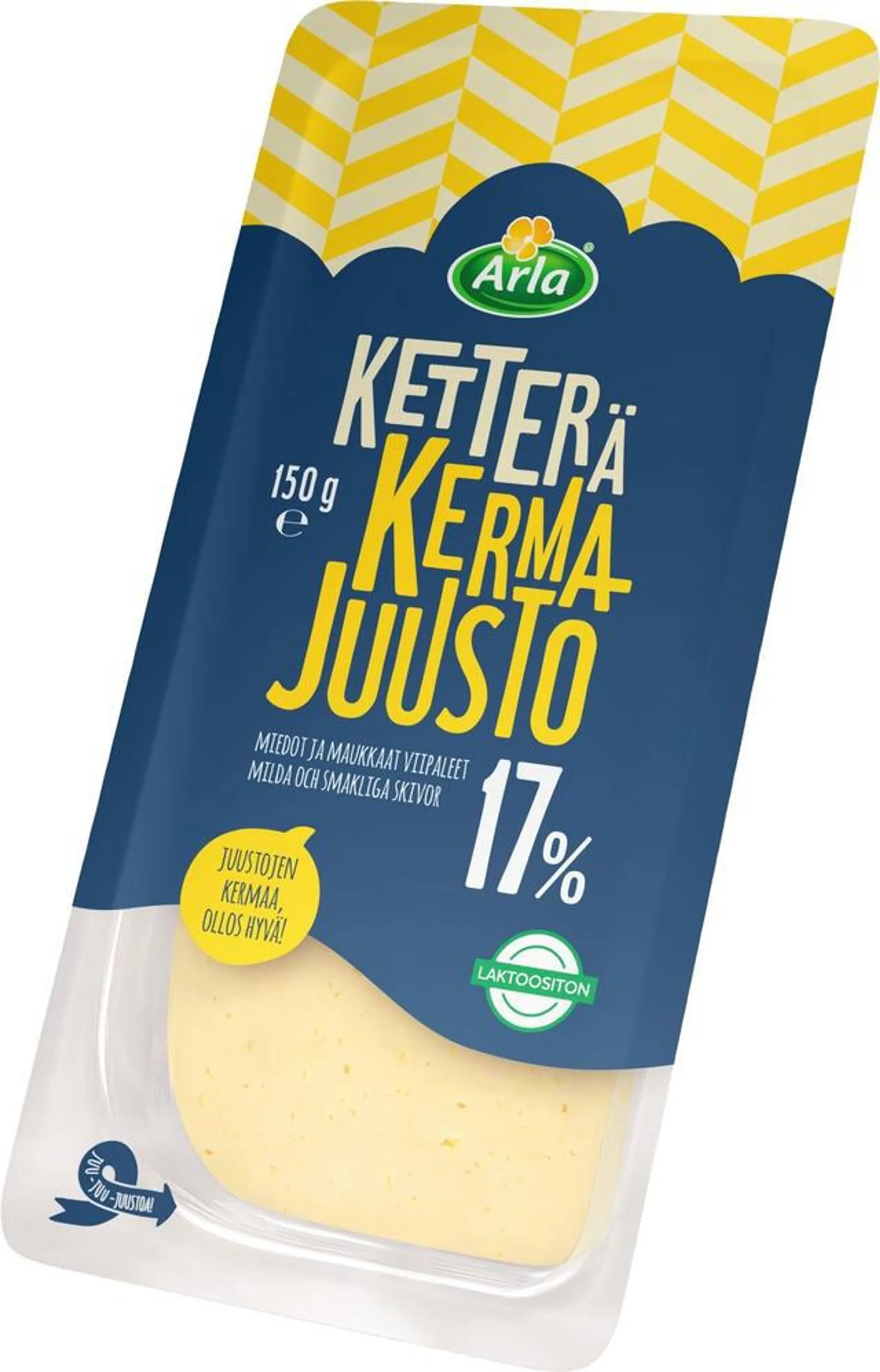 Arla Tolkuttomat Juustot Ketterä Kermajuusto 17% viipale 150g