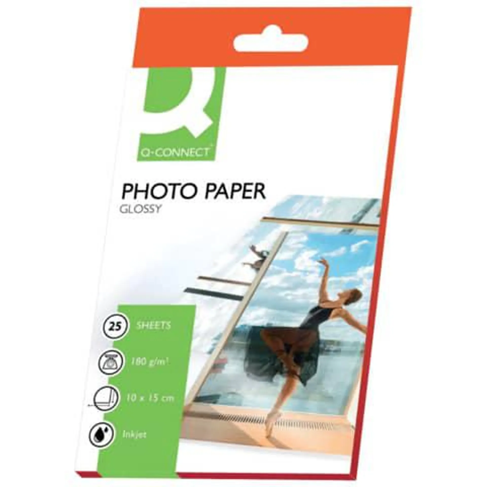 Inkjet Fotopapier 25 Blatt glänzen 10x15cm 180g Q-CONNECT KF01905