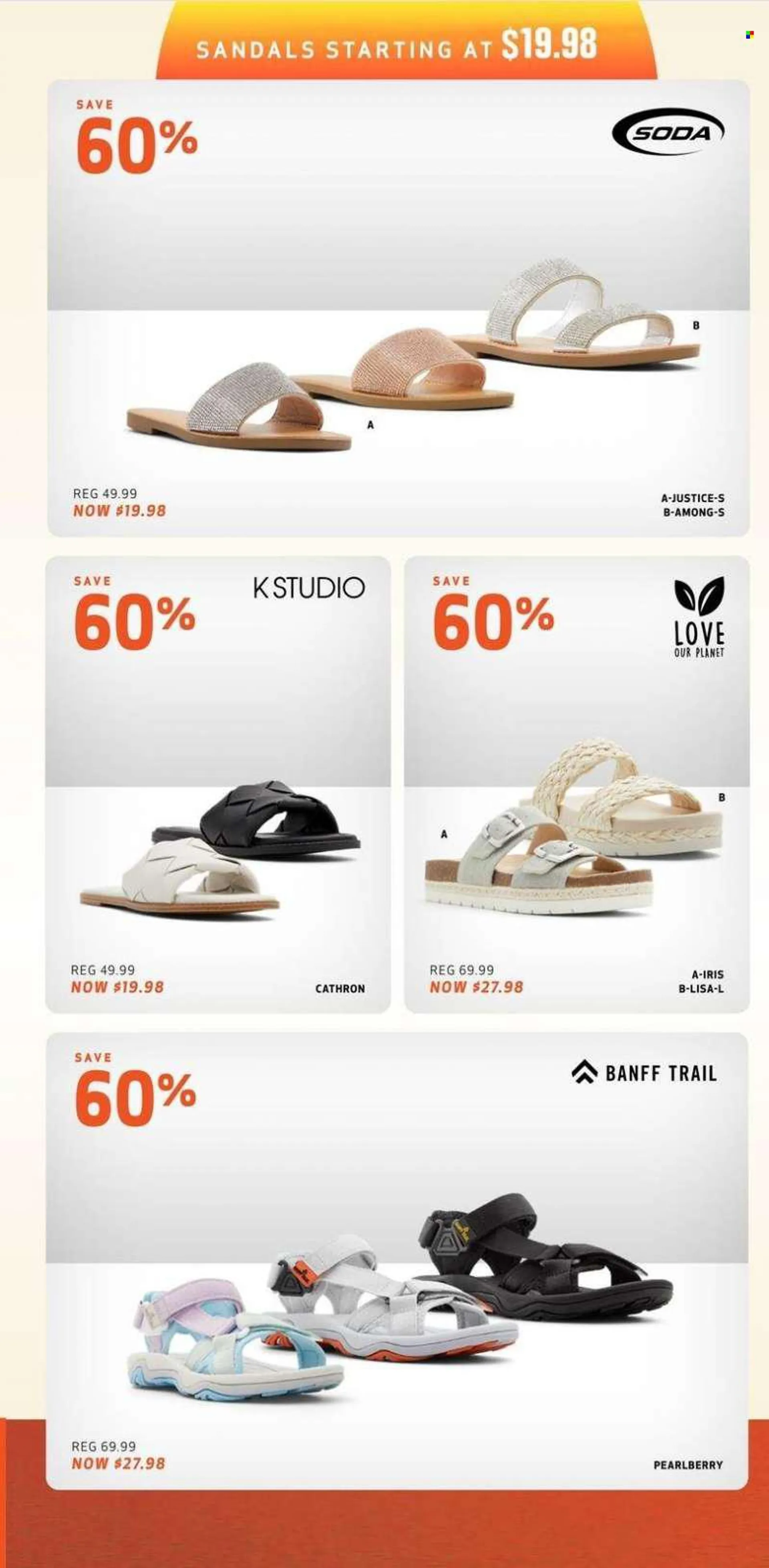 Globo Flyer - July 13, 2022 - July 24, 2022 - Sales products - sandals. Page 2.
