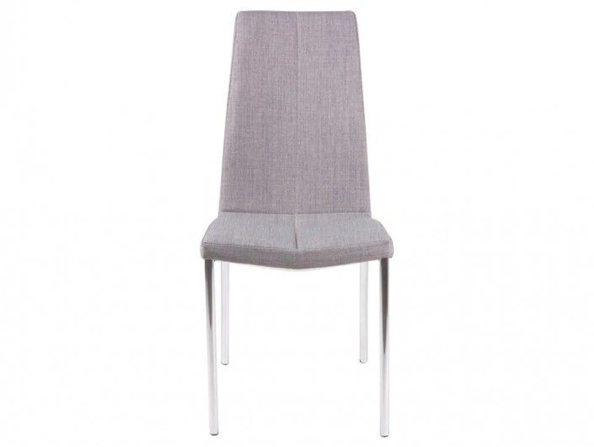 Pack 4 sillas de comedor tapizado gris claro y patas metálicas