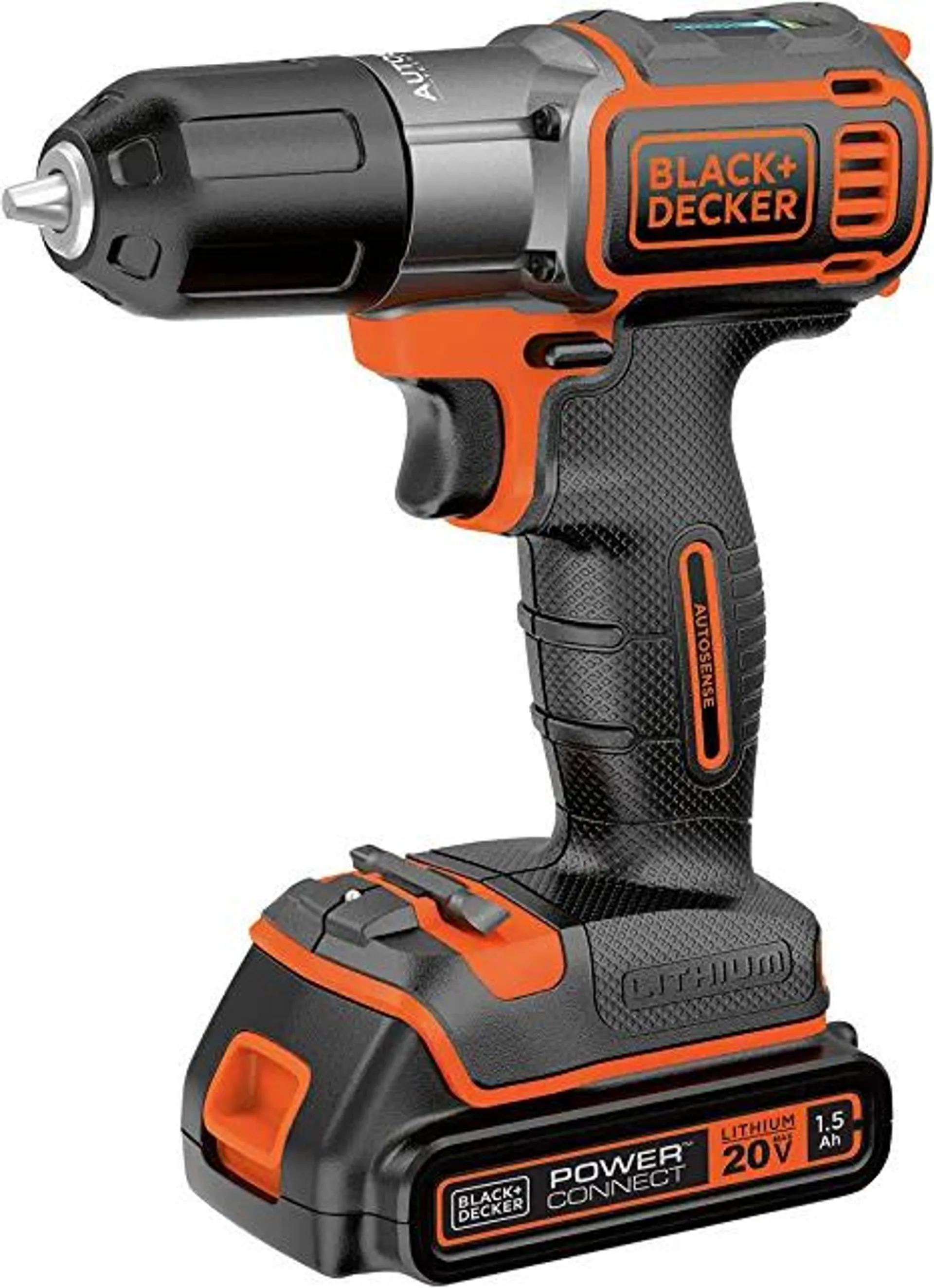 BLACK+DECKER 20V MAX* POWERCONNECT 3/8 in. Cordless Drill/Driver with AUTOSENSE Kit (BDCDE120C)