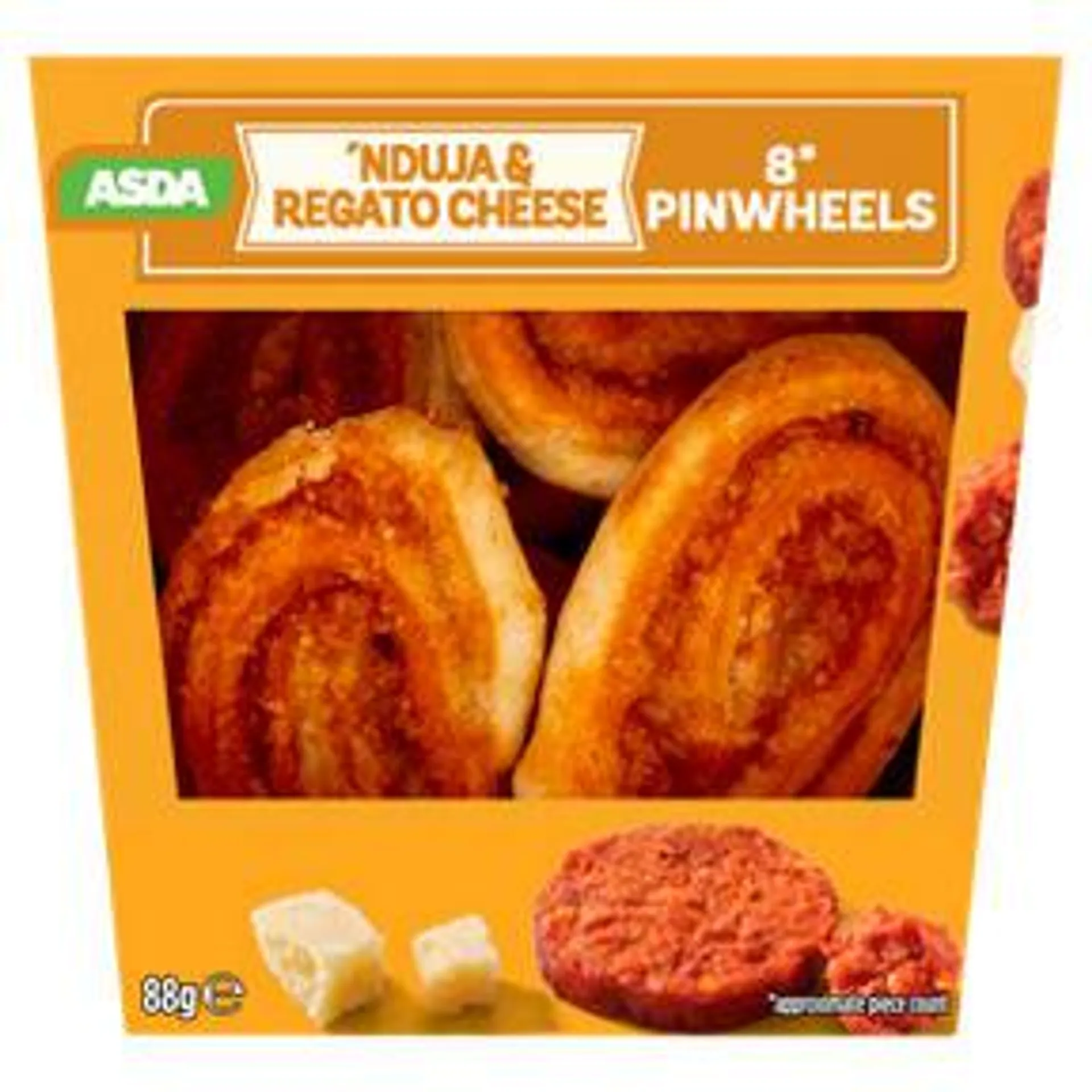 ASDA 8 'Nduja & Regato Cheese Pinwheels