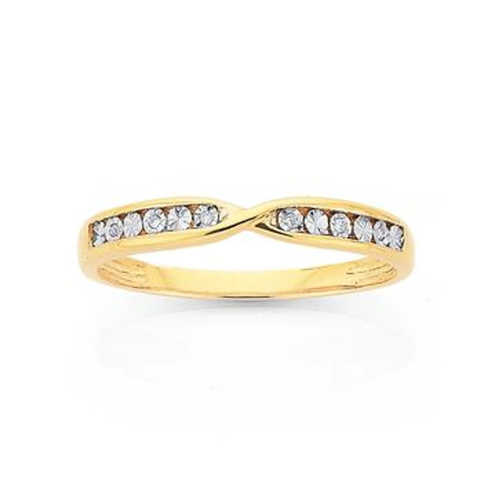 9ct Diamond Miracle Set Crossover Band